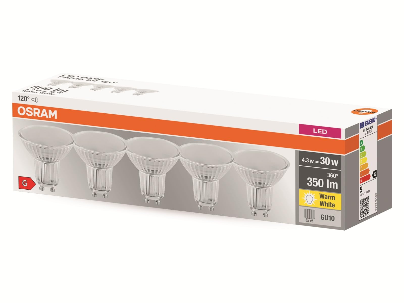 osram-led-base-par16-50-ampoules-led-reflecteur-verre-gu10-3-3-w-blanc-chaud-270 image 2