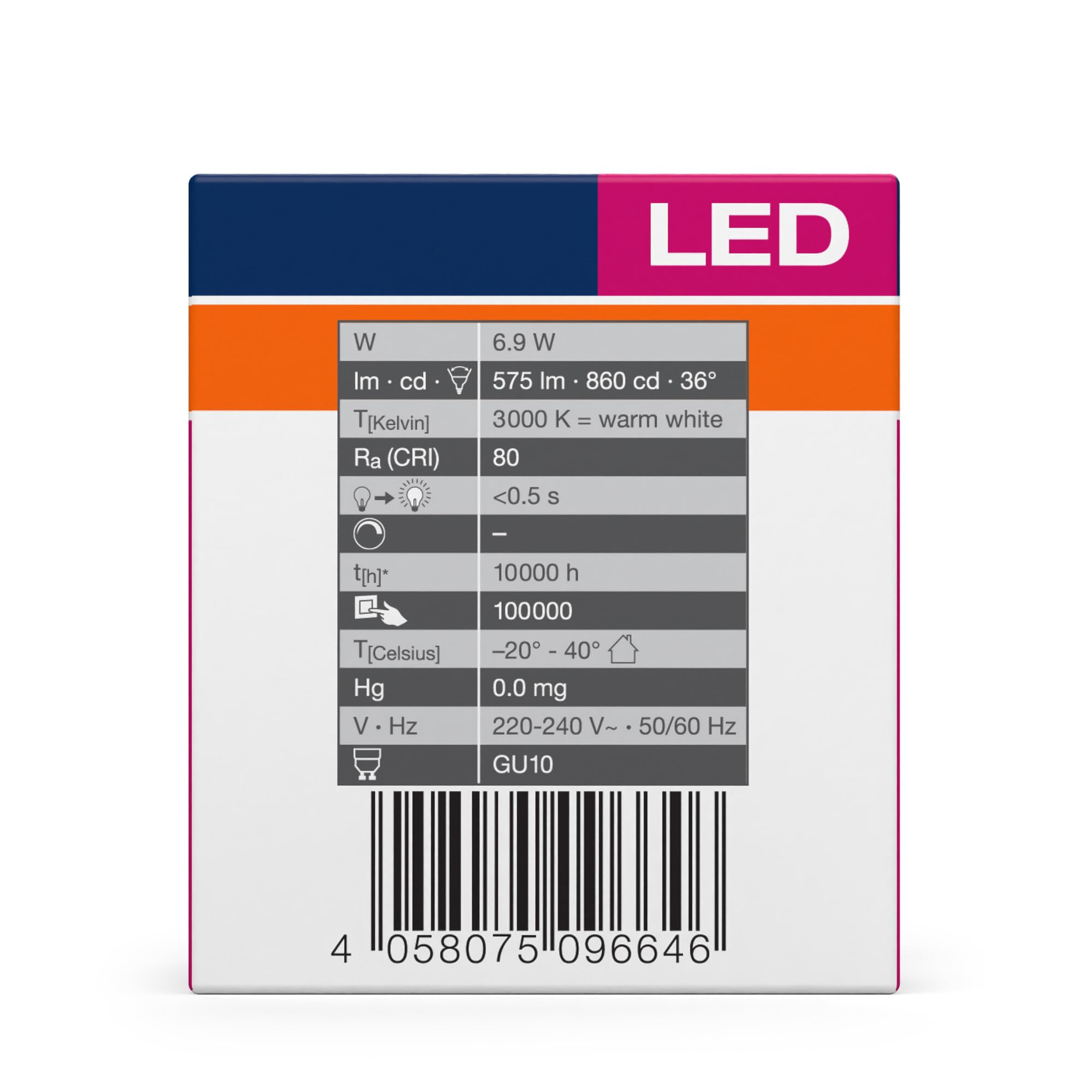 ledvance-osram-led-star-par16-gu10-575-lumens-blanc-chaud-3000-k-remplacement-ha image 8