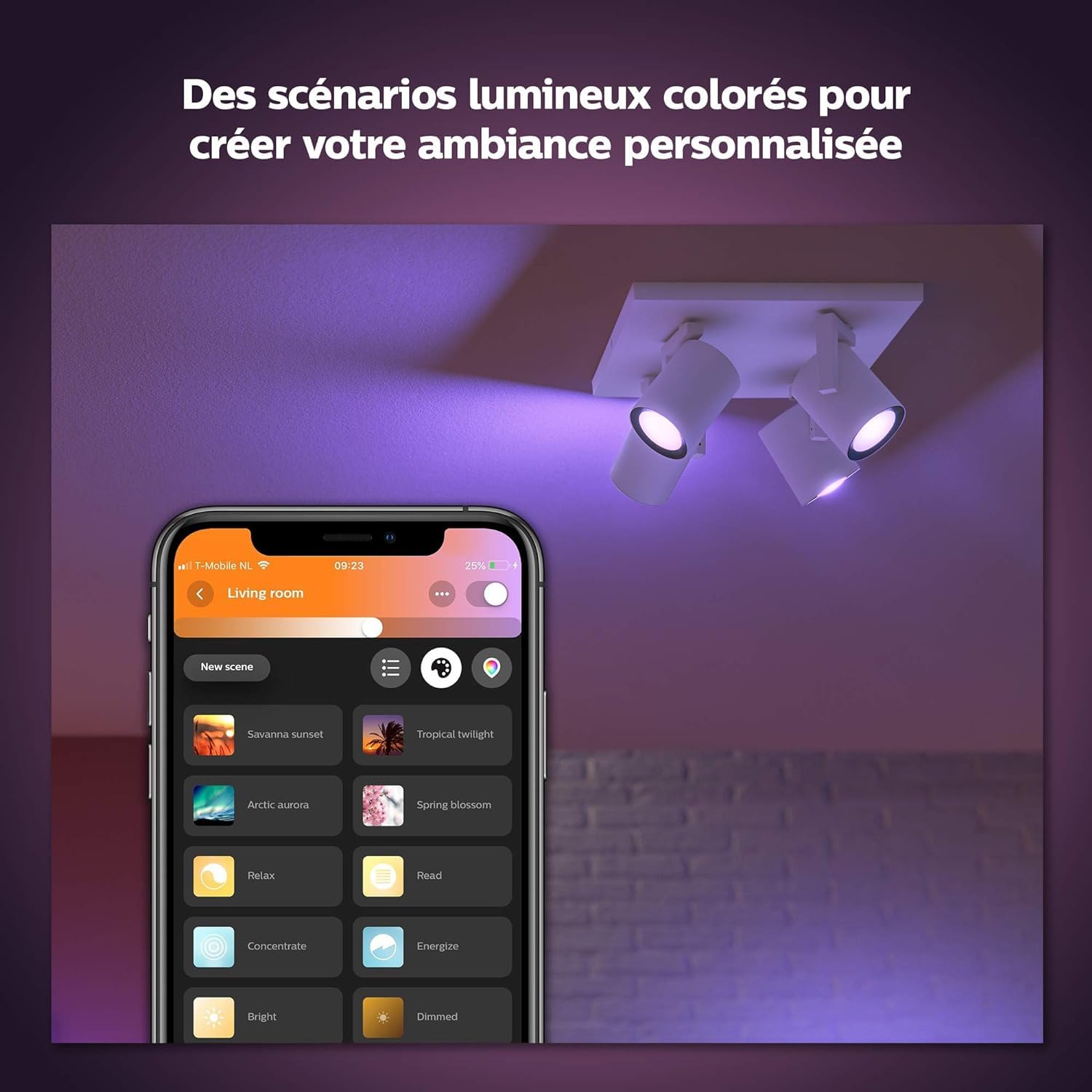 philips-hue-white-color-ambiance-argenta-4-plafonnier-orientable-4-spots-led-dim image 4