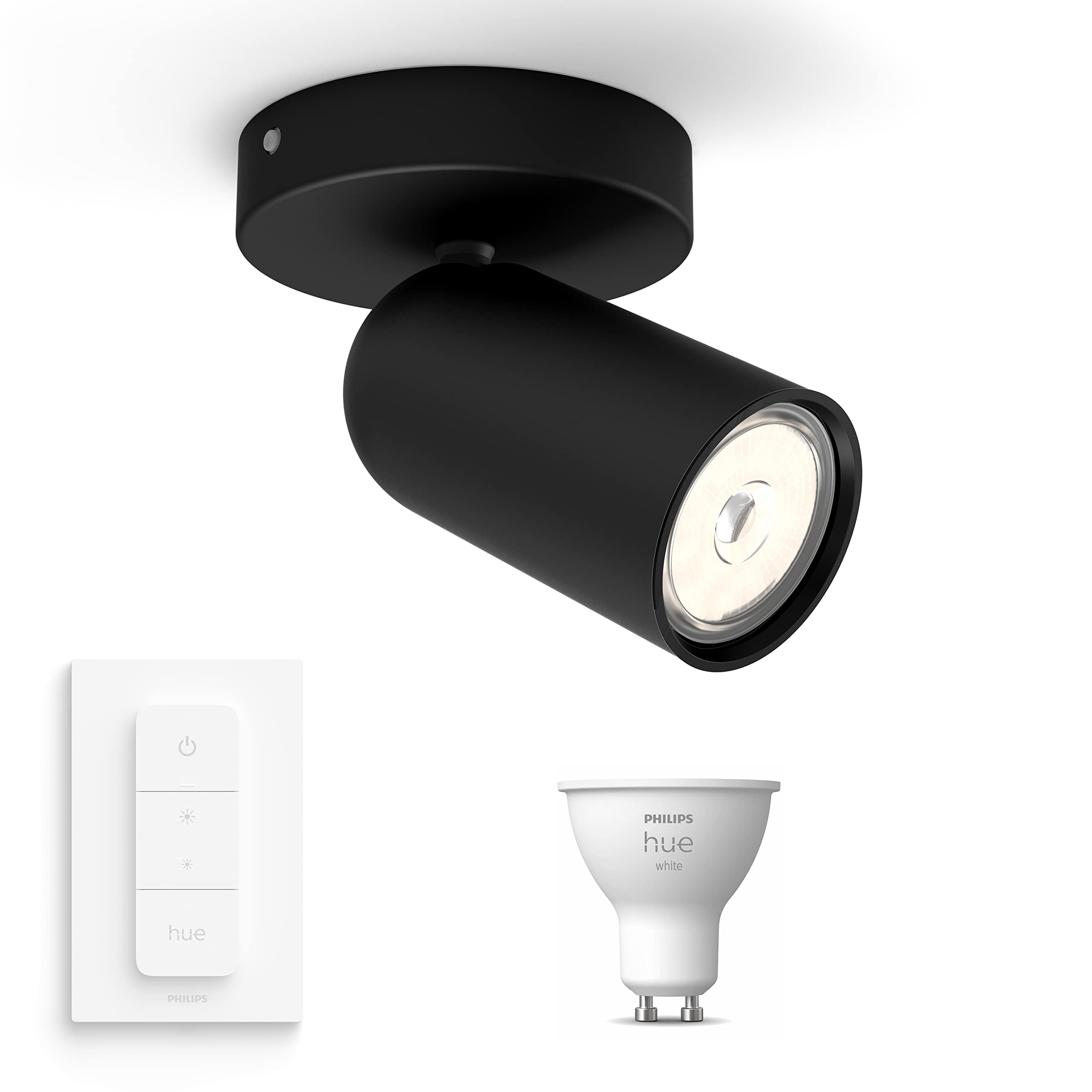 philips-hue-pongee-plafonnier-applique-murale-noire-1-lumi-re-gu10-hue-white-bla image 1