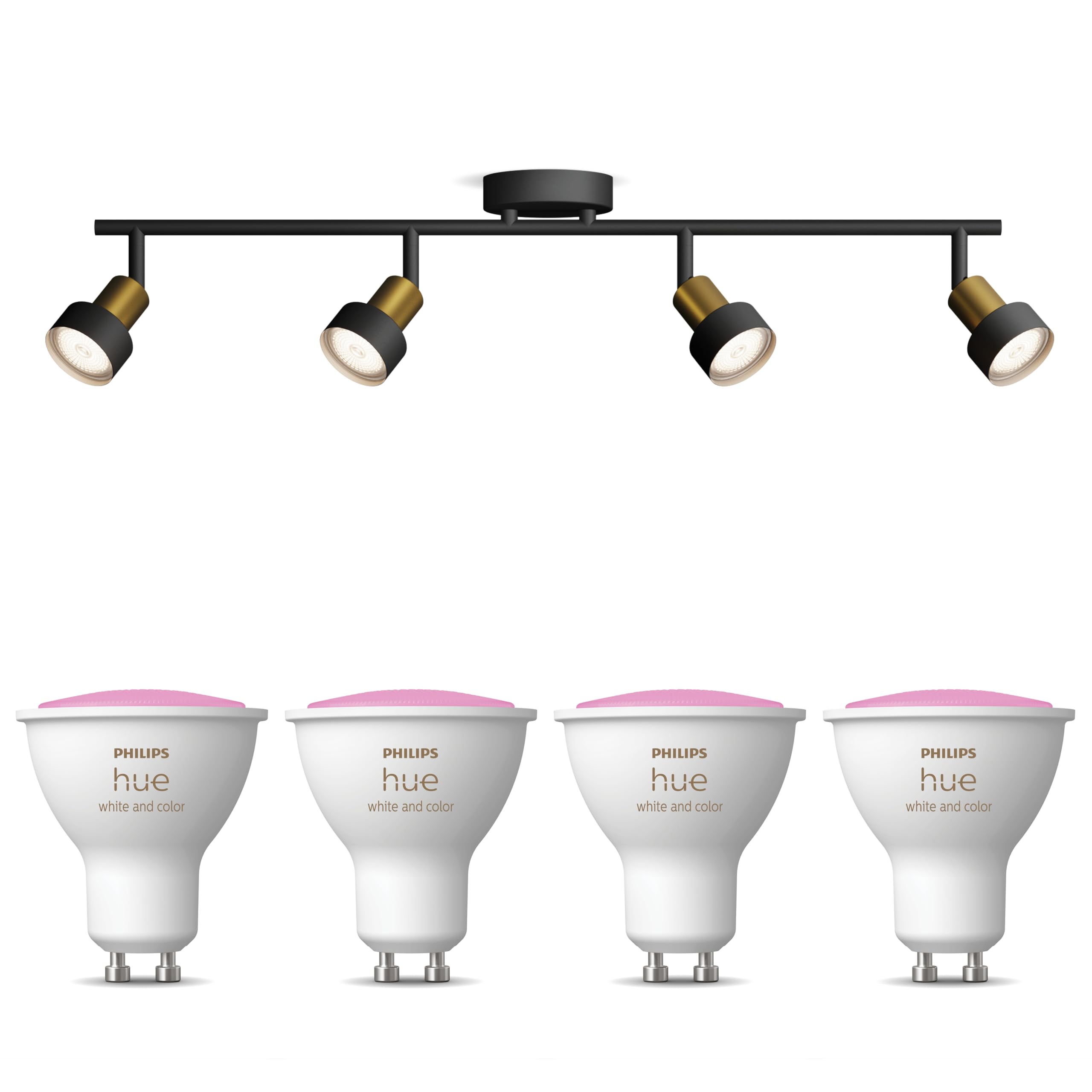 philips-hue-conduit-spot-en-saillie-4-points-noir-or-white-and-color-ambiance-gu image 1