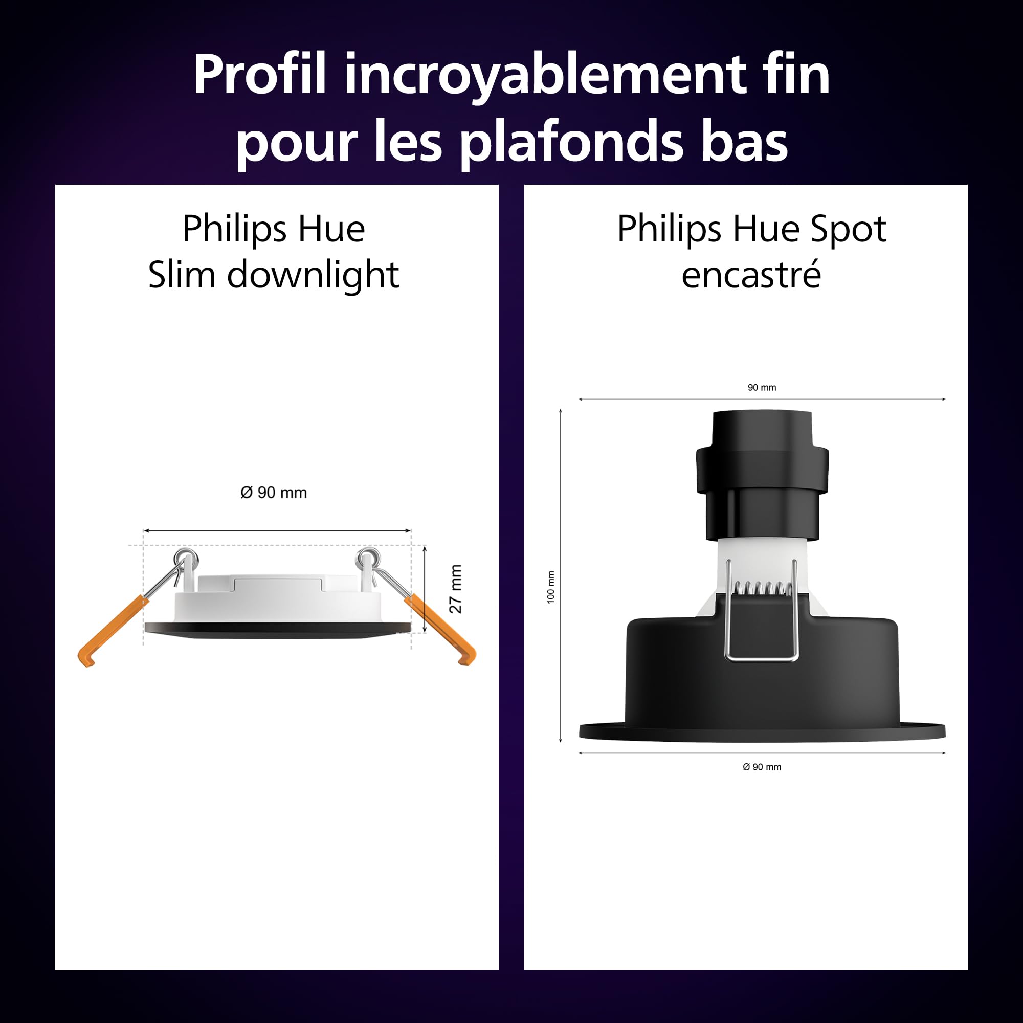 philips-hue-white-color-ambiance-slim-downlight-pack-de-3-spots-encastr-s-connec image 4