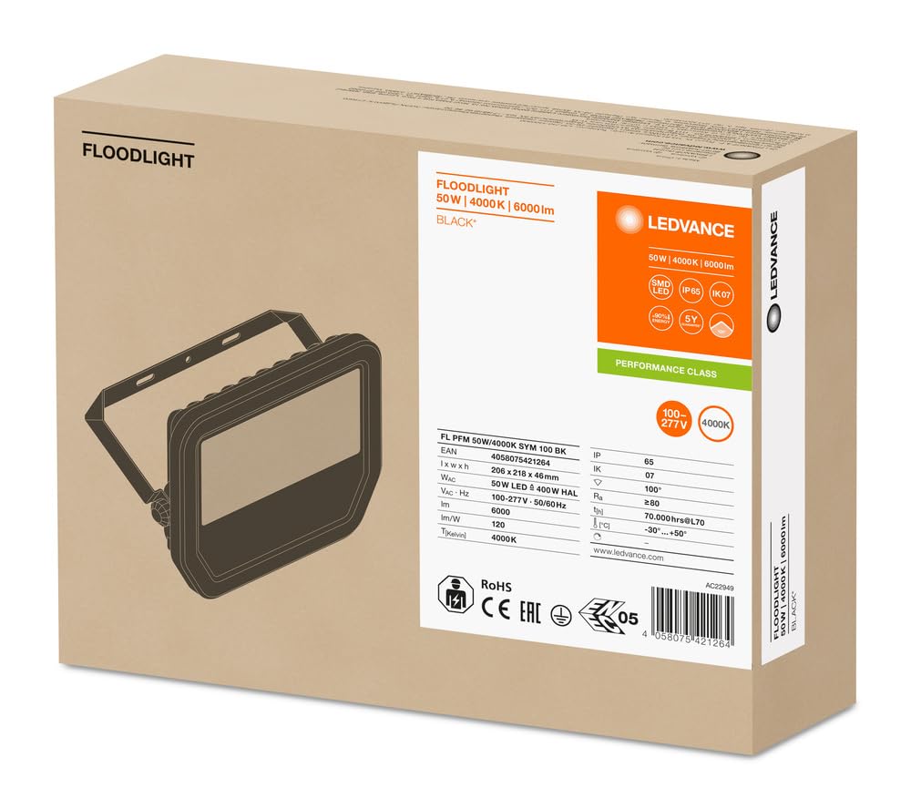 ledvance-fl-pfm-50w-4000k-sym-100-bk-projecteur-led-50-w-aluminium-noir-lumi-re- image 2