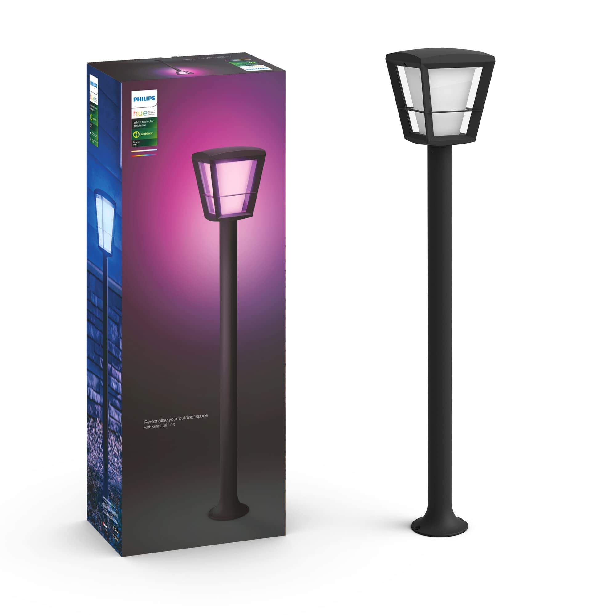 philips-hue-white-color-ambiance-econic-potelet-ext-rieur-connect-noir-aluminium image 2