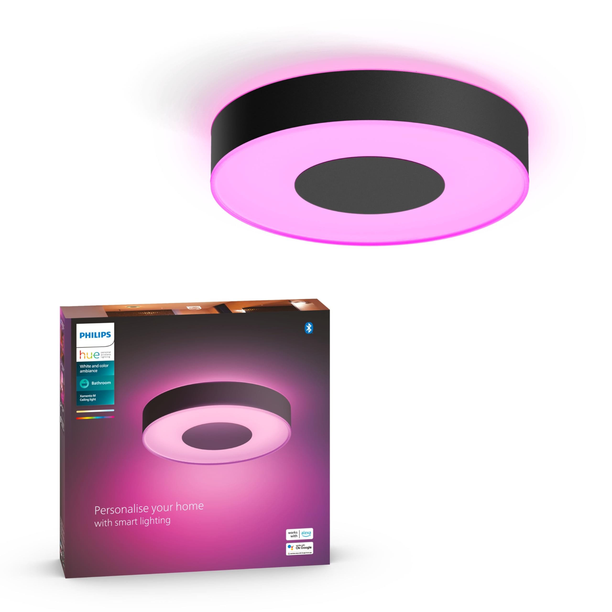 philips-hue-white-color-ambiance-xamento-m-plafonnier-connect-salle-de-bain-noir image 2
