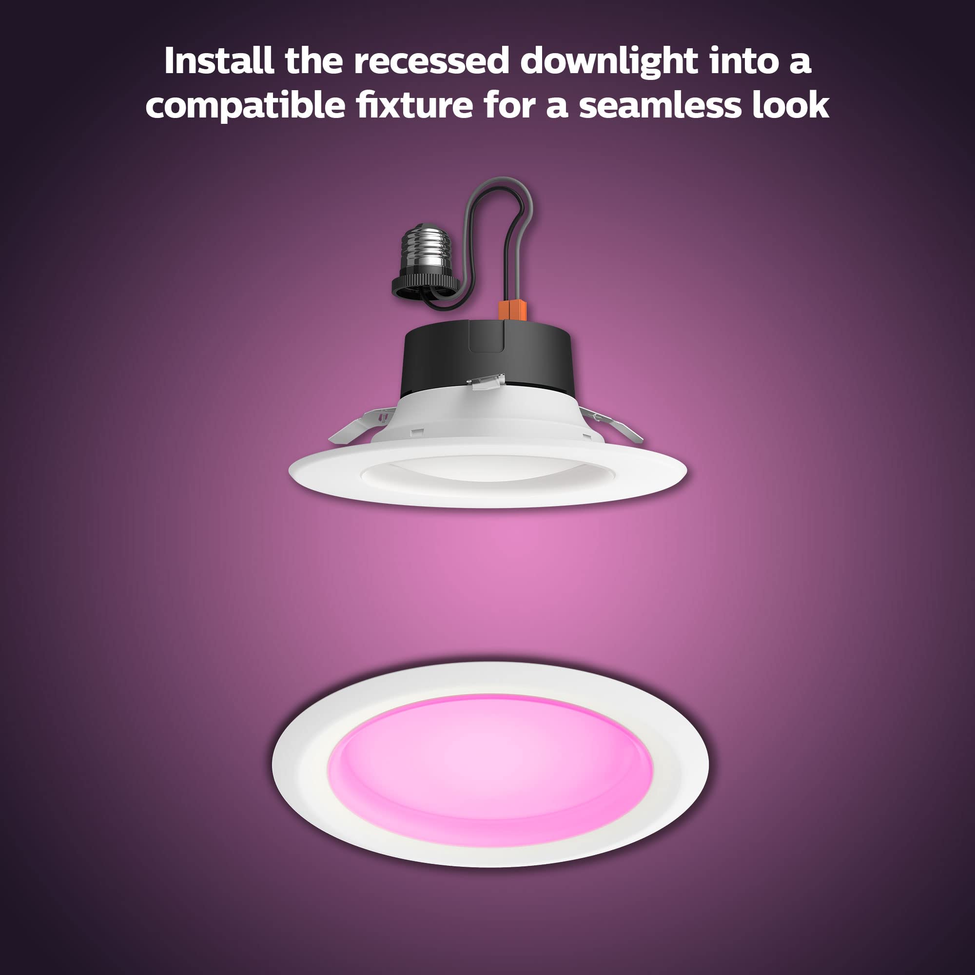 philips-hue-starter-kit-hue-bridge-pro-sans-fil-4-downlights-minces-5-6-pouces-b image 3