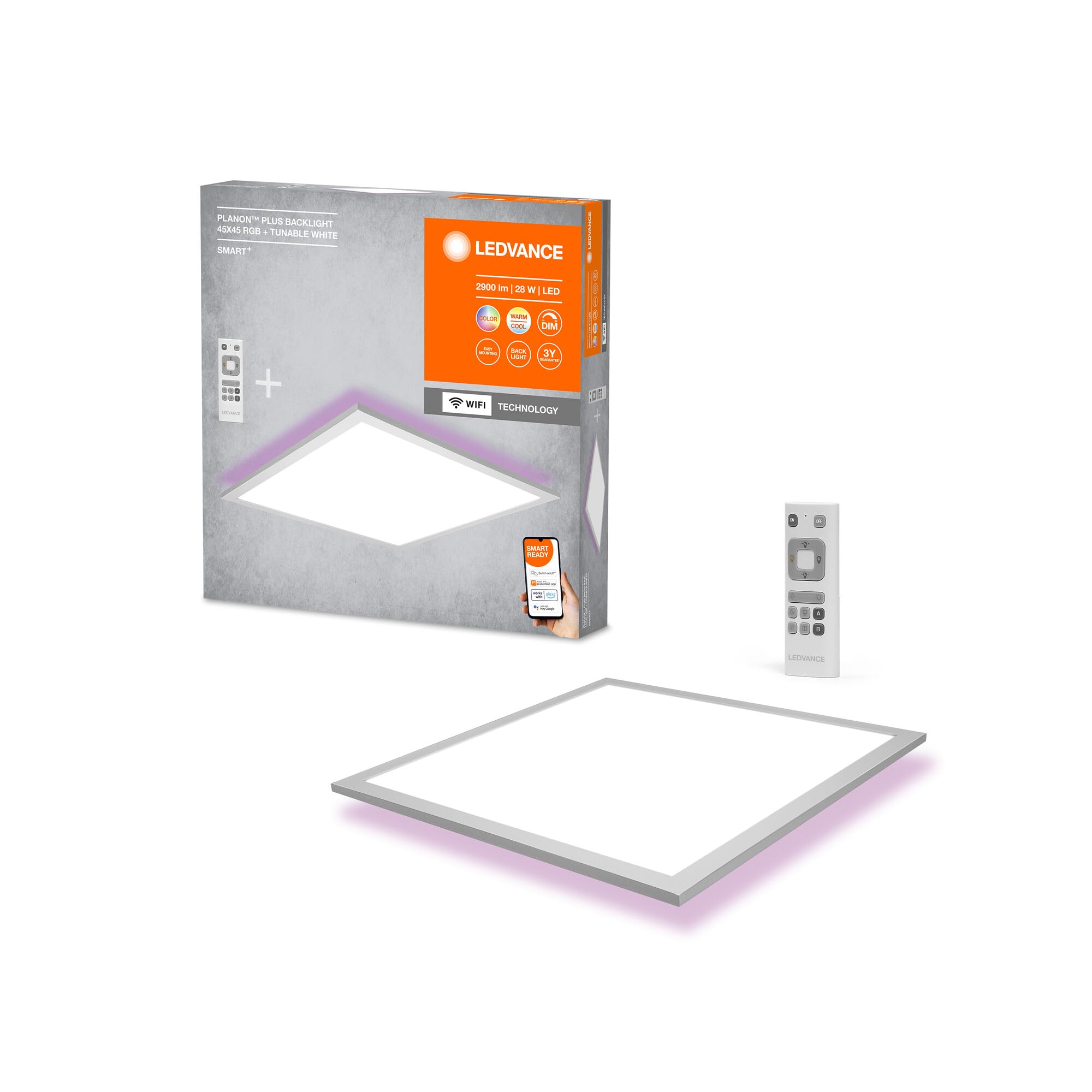 ledvance-smart-planon-plafonnier-led-wifi-28w-2000lm-45x45-cm-rgb-blanc-tunable- image 1
