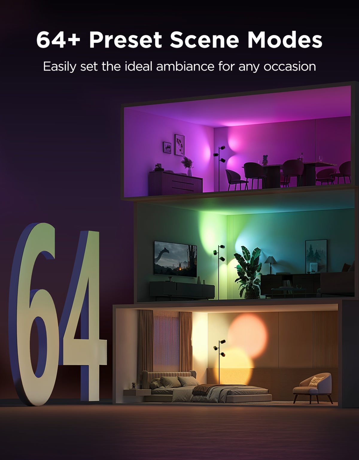 govee-tree-floor-lamp-lampadaire-arbre-led-intelligent-dimmable-multicolore-pour image 5