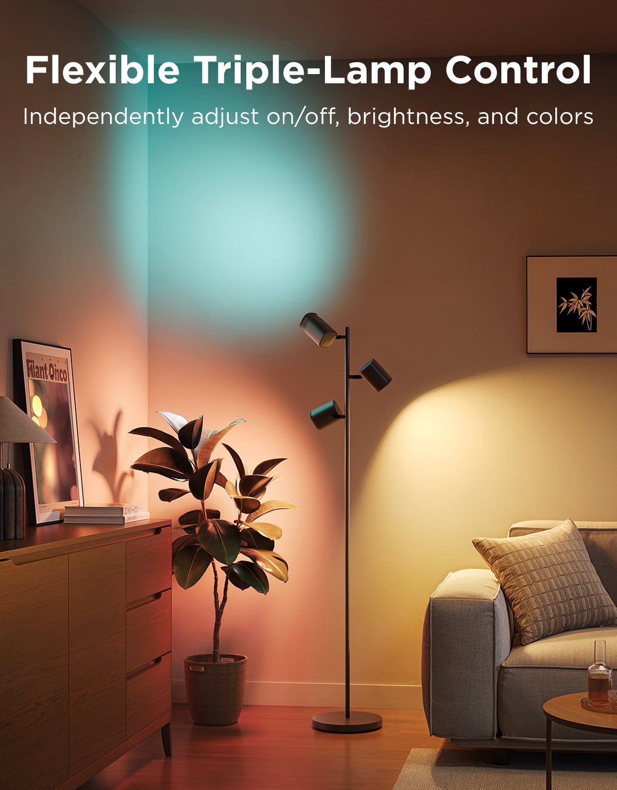 govee-tree-floor-lamp-lampadaire-arbre-led-intelligent-dimmable-multicolore-pour image 2