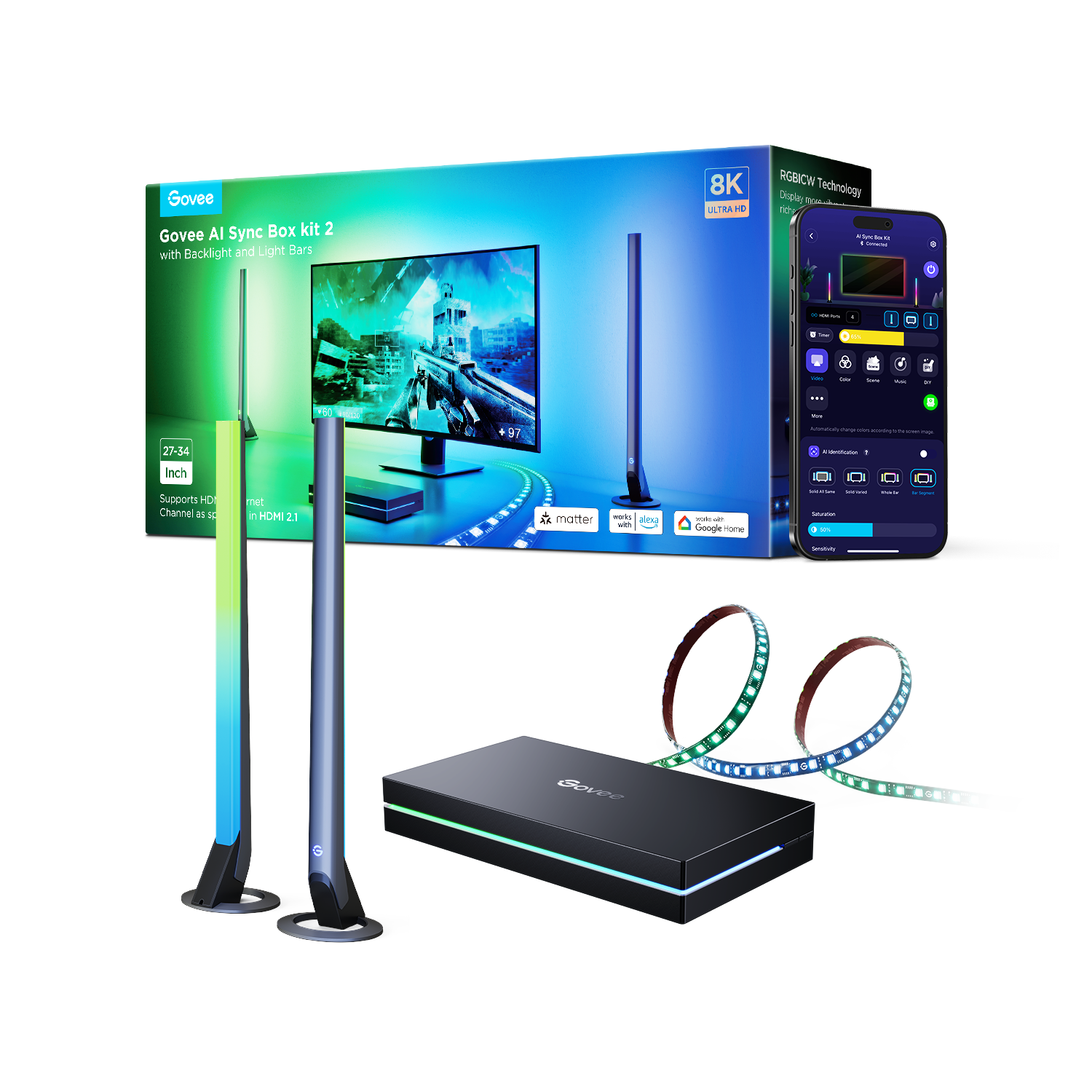 govee-ai-sync-box-kit-2-reconditionn-bo-tier-de-synchronisation-hdmi-2-1-8k-avec image 3