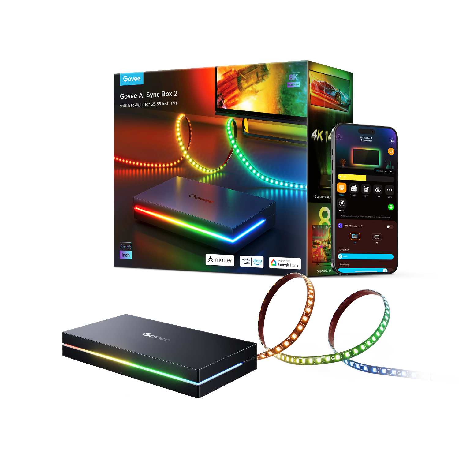 govee-ai-sync-box-kit-2-bo-tier-de-synchronisation-hdmi-2-1-8k-avec-effets-d-cla image 1