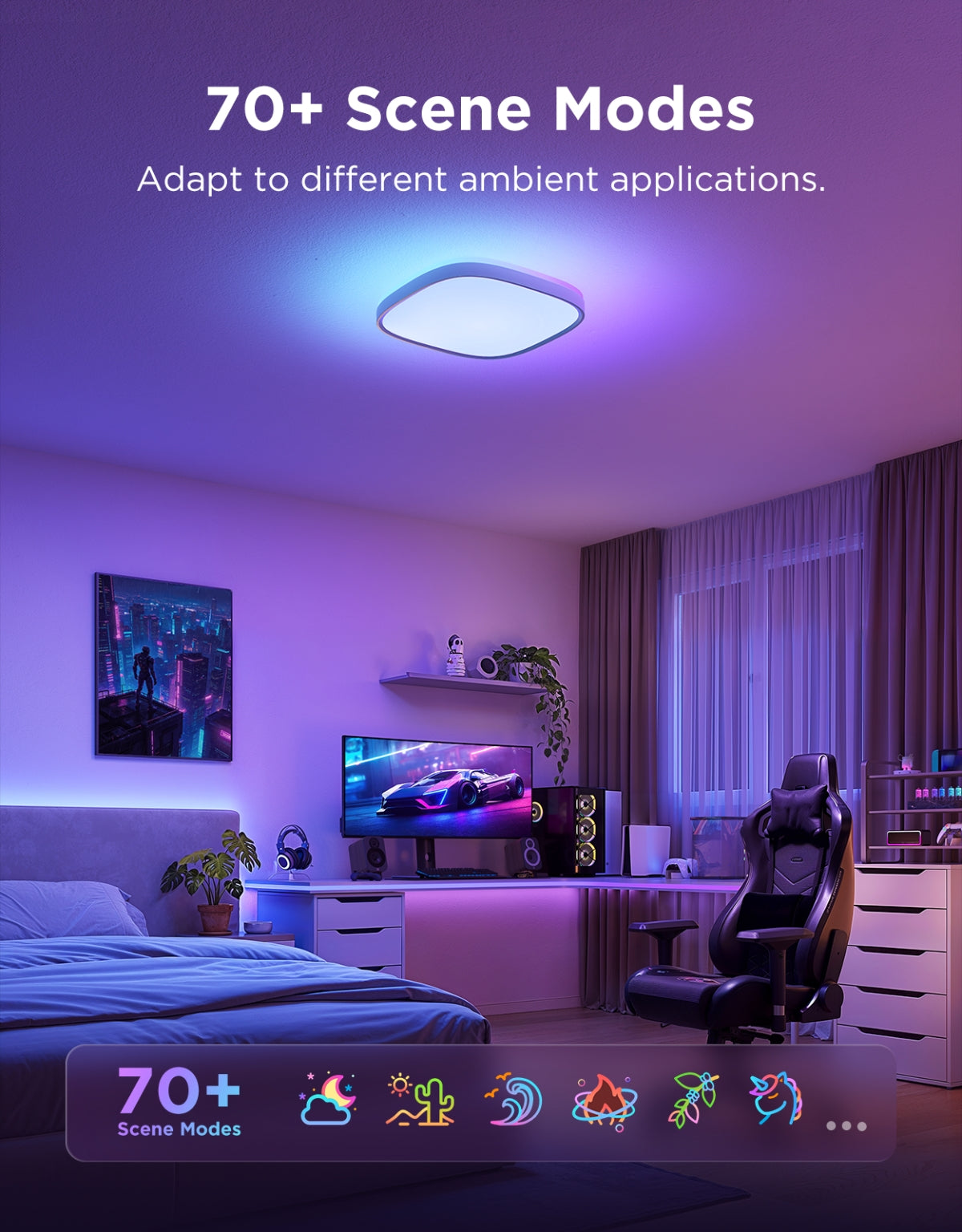 govee-30cm-rgbww-rgbic-smart-square-ceiling-light-plafonnier-intelligent-carr-30 image 3