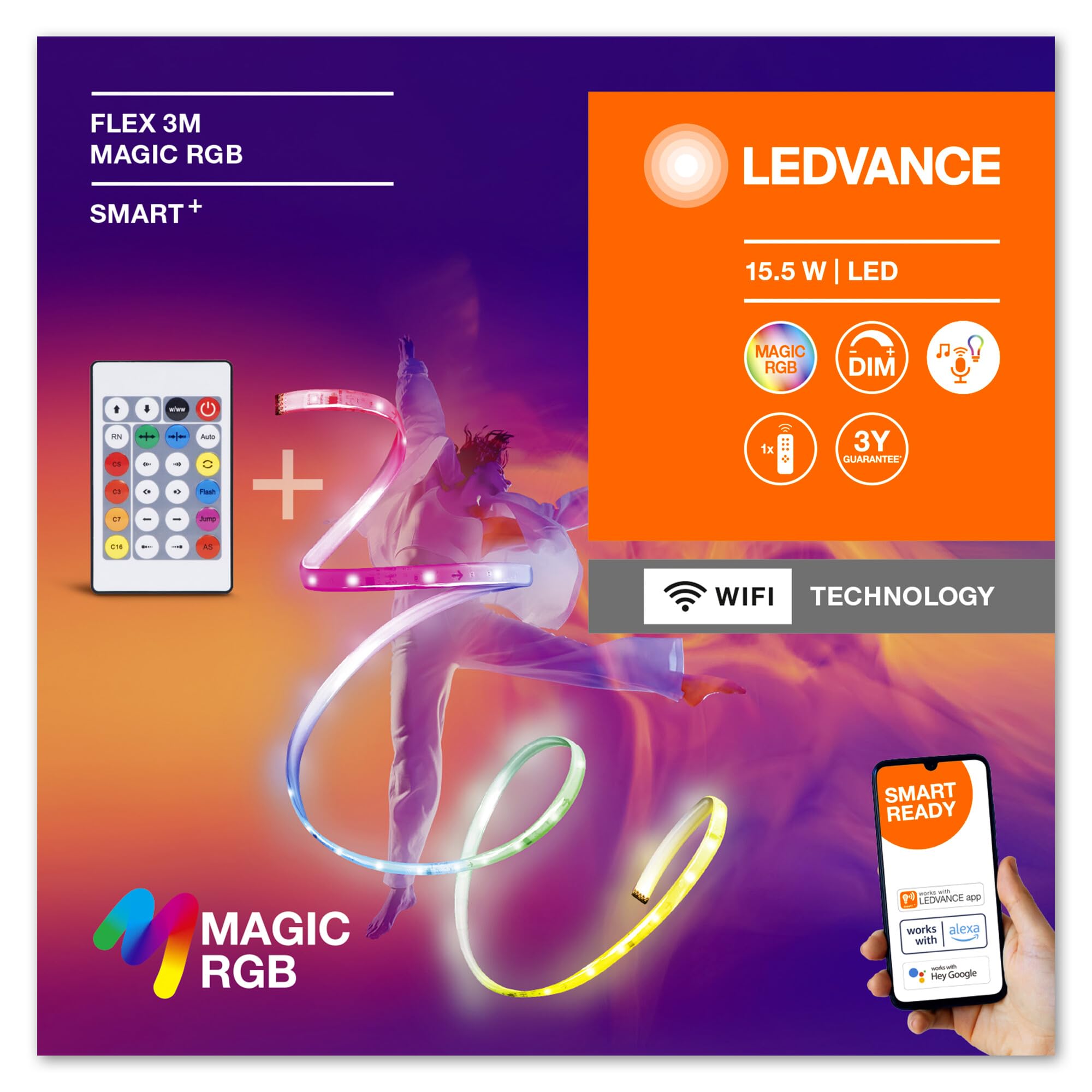 ledvance-smart-wifi-flex-3-m-ruban-led-rgb-magic-15-w-350-lm-dimmable-effet-de-l image 7