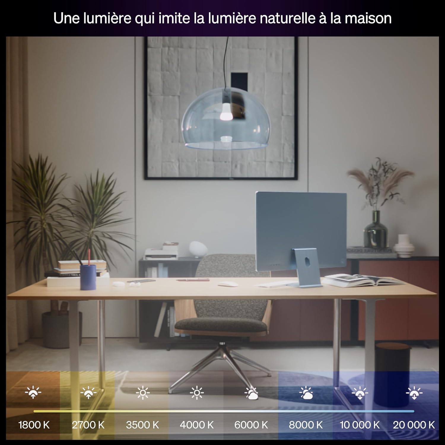 philips-hue-white-ambiance-a60-e27-pack-de-2-ampoules-connect-es-spectre-complet image 3