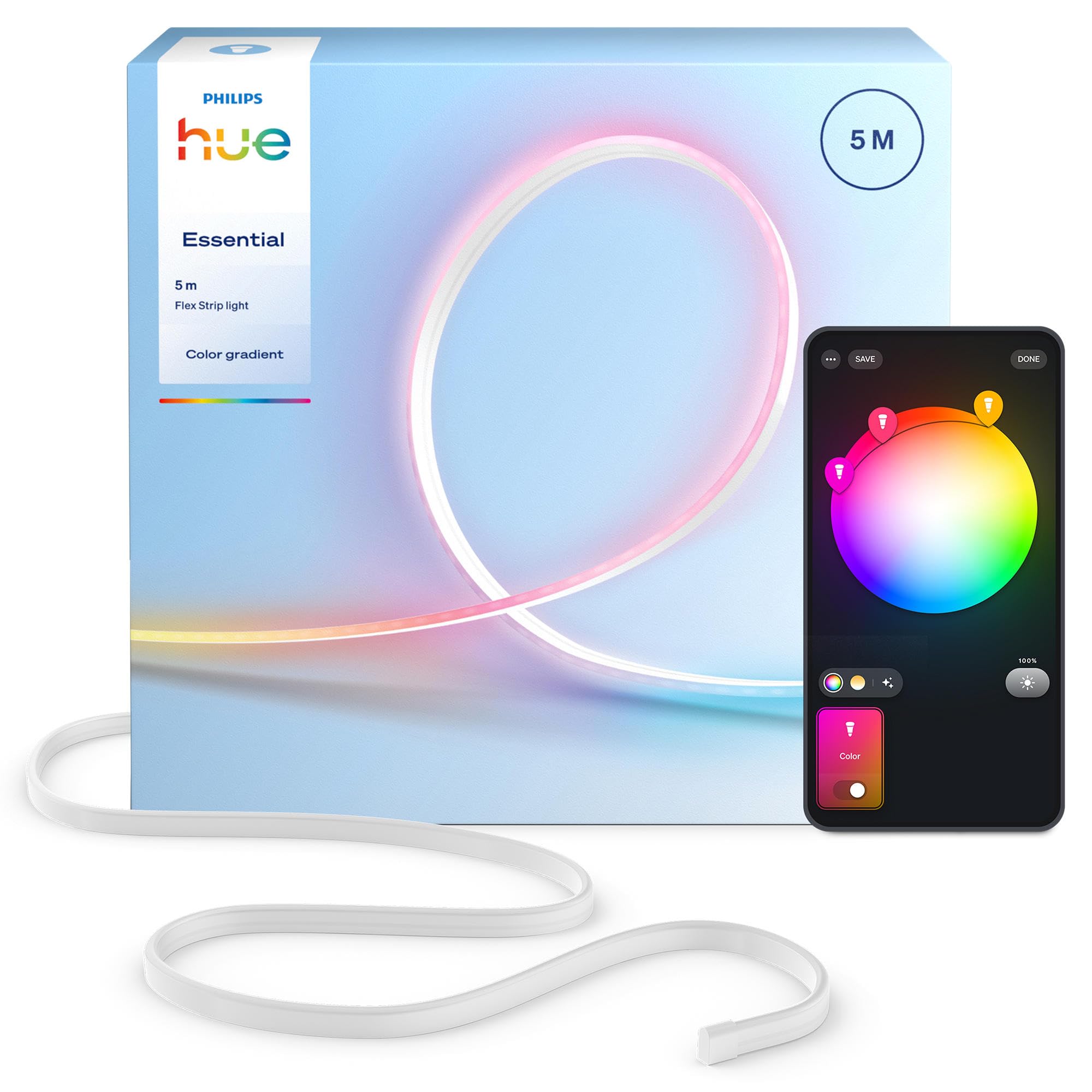philips-hue-essential-ruban-led-flex-10-m-tres-rgbic-d-grad-s-multicolores-et-ef image 7