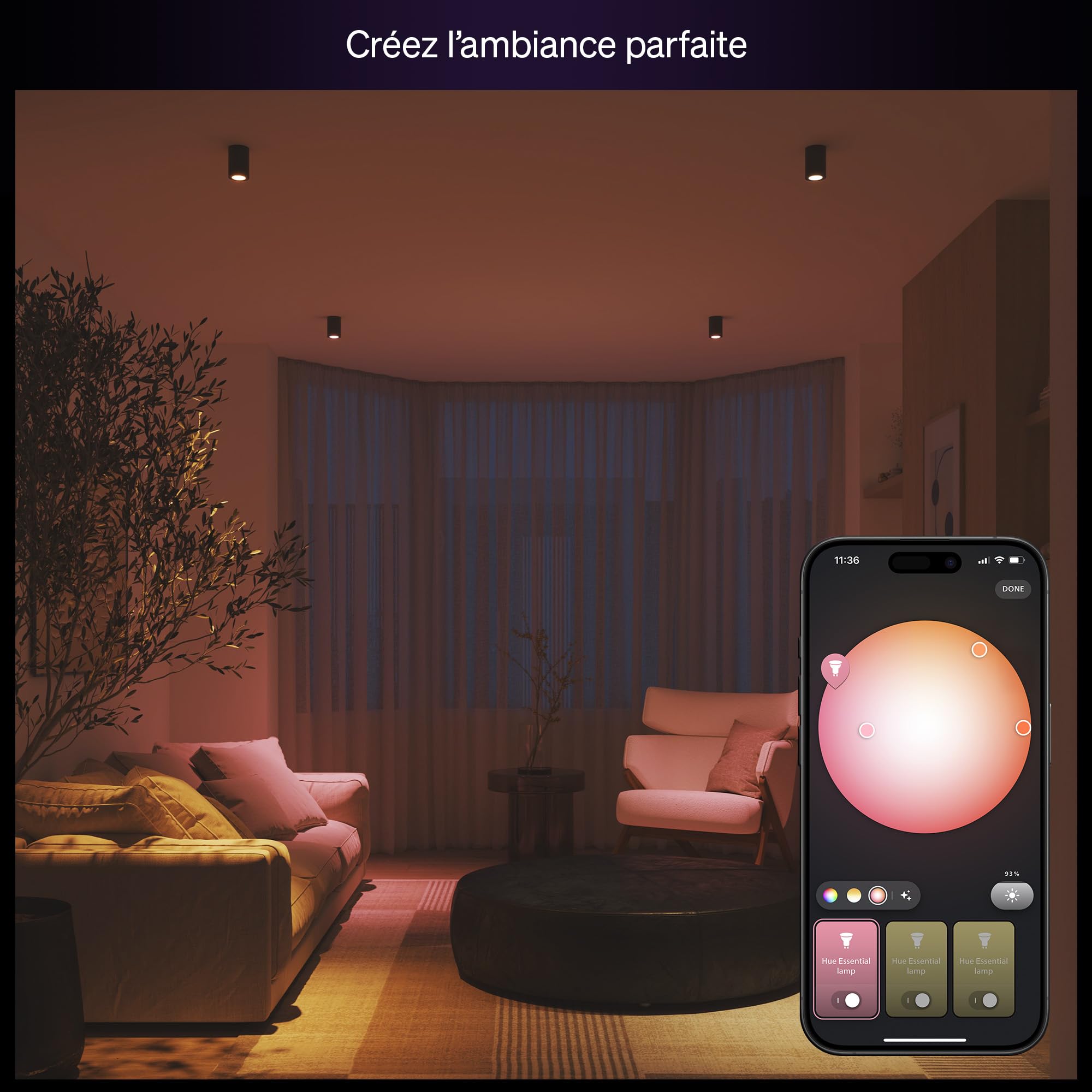philips-hue-essential-spot-led-connect-gu10-white-and-color-ambiance-4-7-w-345-l image 3