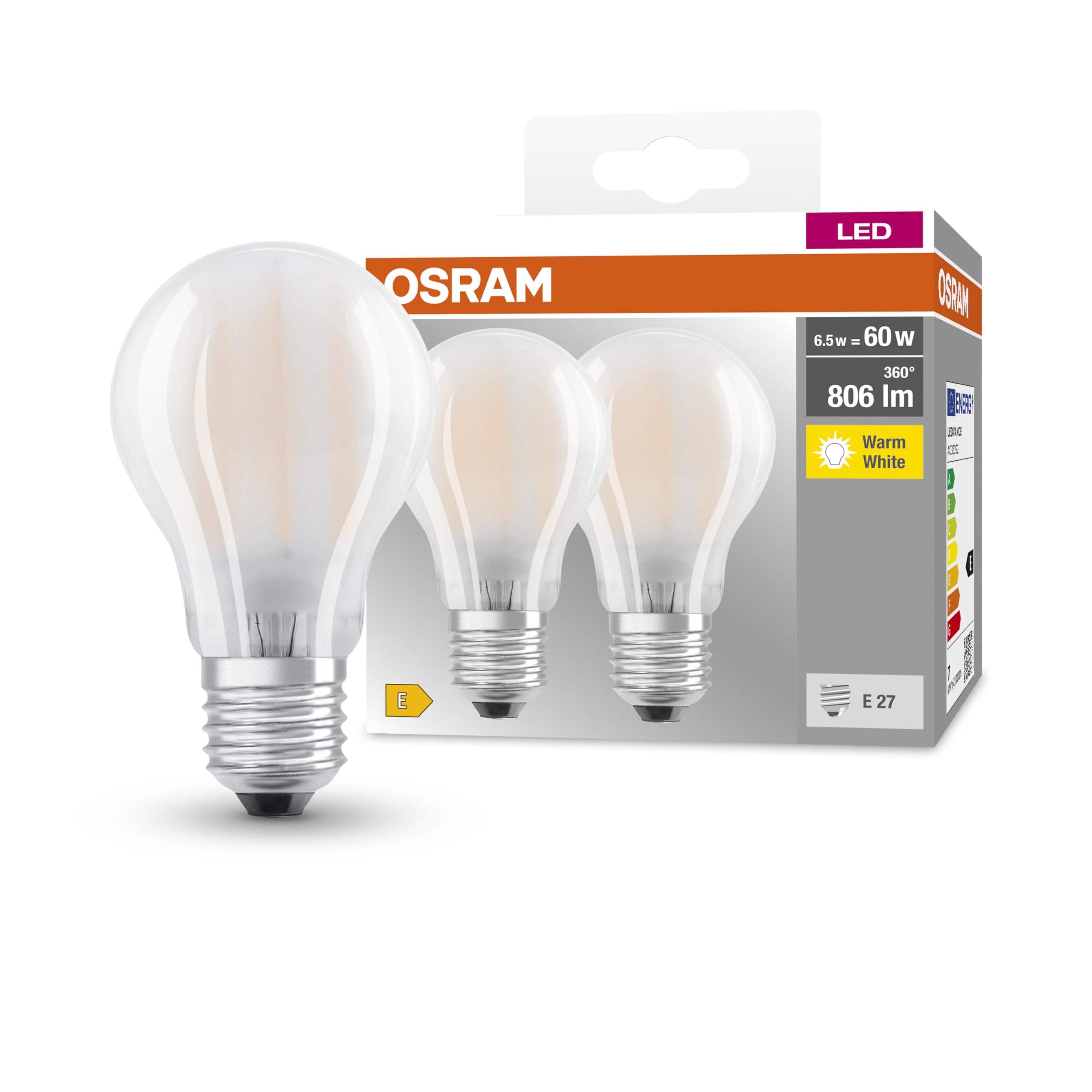 ledvance-osram-ampoule-led-e27-7w-60w-blanc-chaud-lot-de-3 image 5
