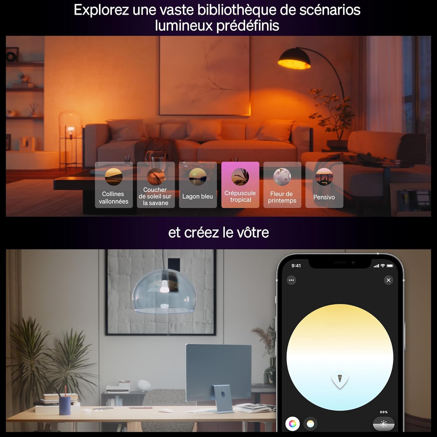 philips-hue-white-and-color-ambiance-a67-e27-ampoule-led-connect-e-11-8-w-spectr image 7