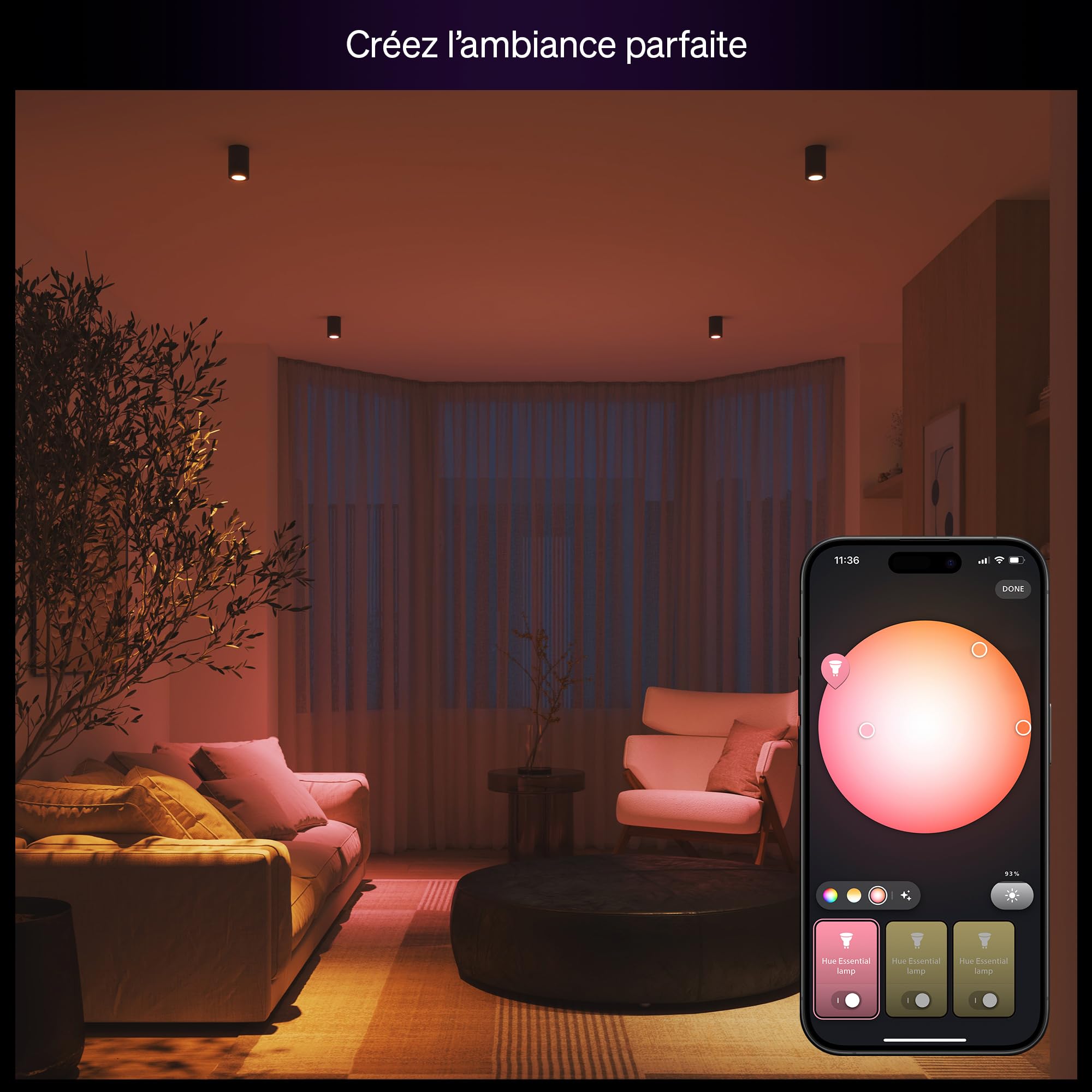 philips-hue-essential-kit-de-d-marrage-bridge-3-ampoules-gu10-connect-es-smart-b image 3