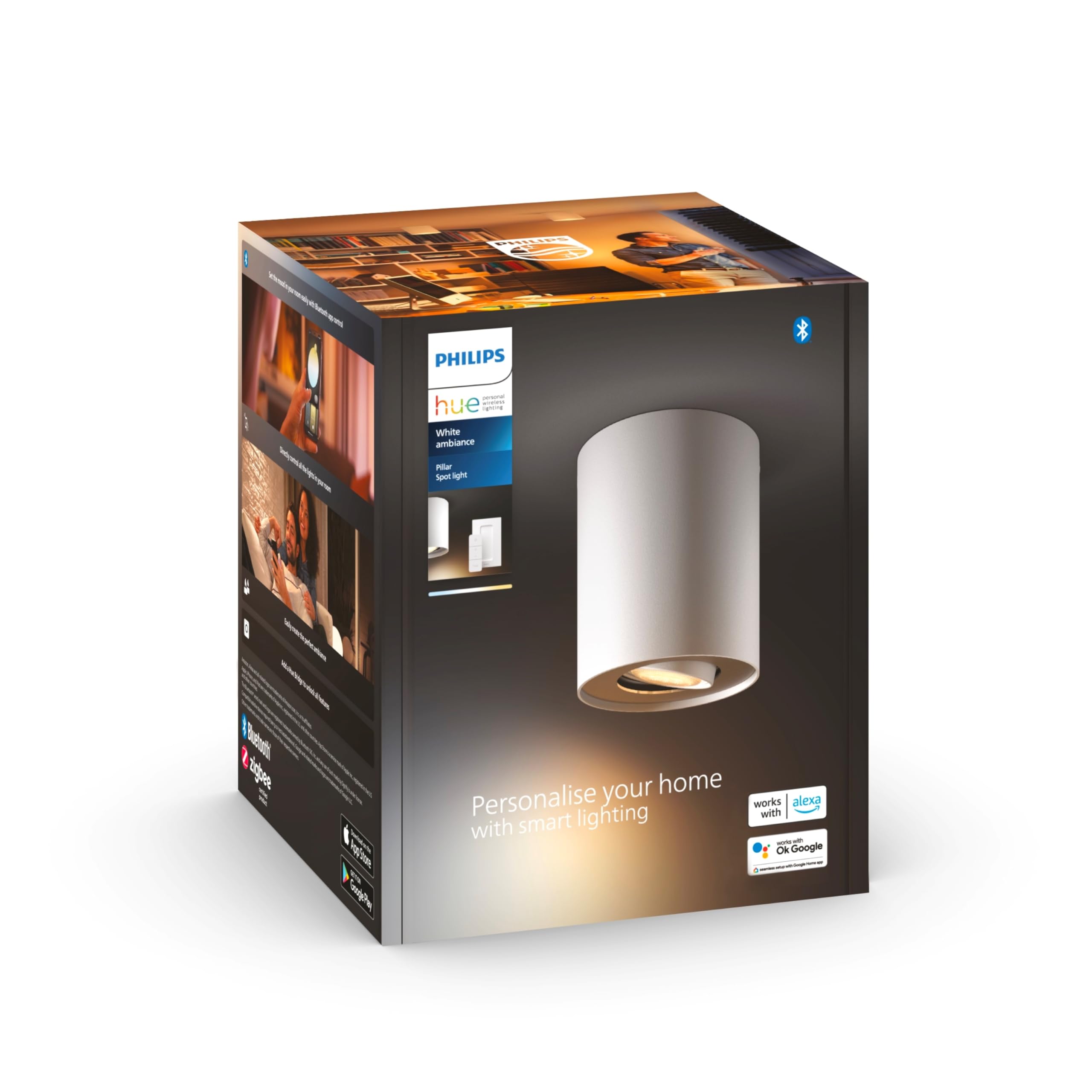 philips-hue-pillar-spot-plafonnier-led-1-spot-d-extension-ampoule-gu10-incluse-w image 8