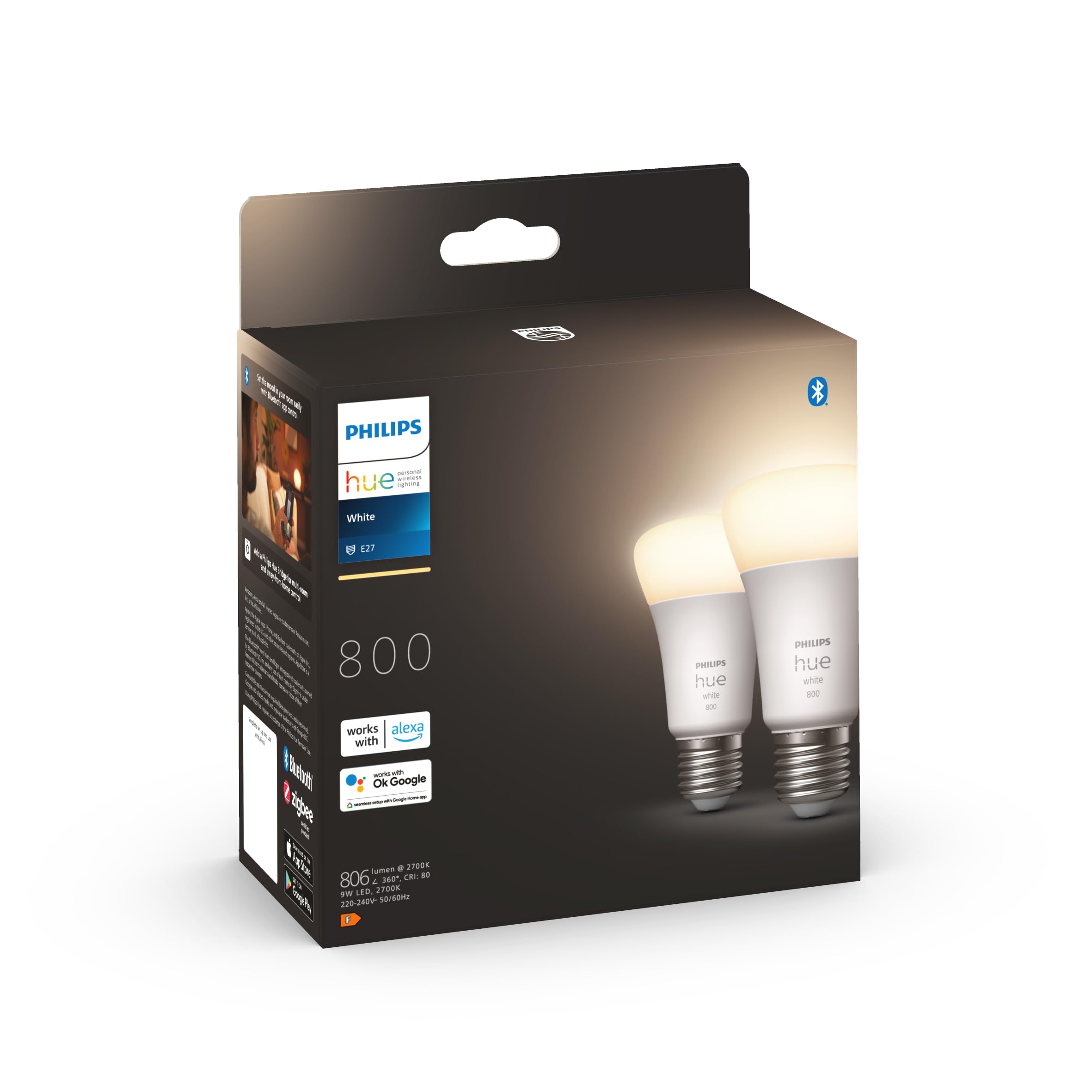 philips-hue-white-ampoules-led-connect-es-e27-quivalent-60w-800-lumens-bluetooth image 1
