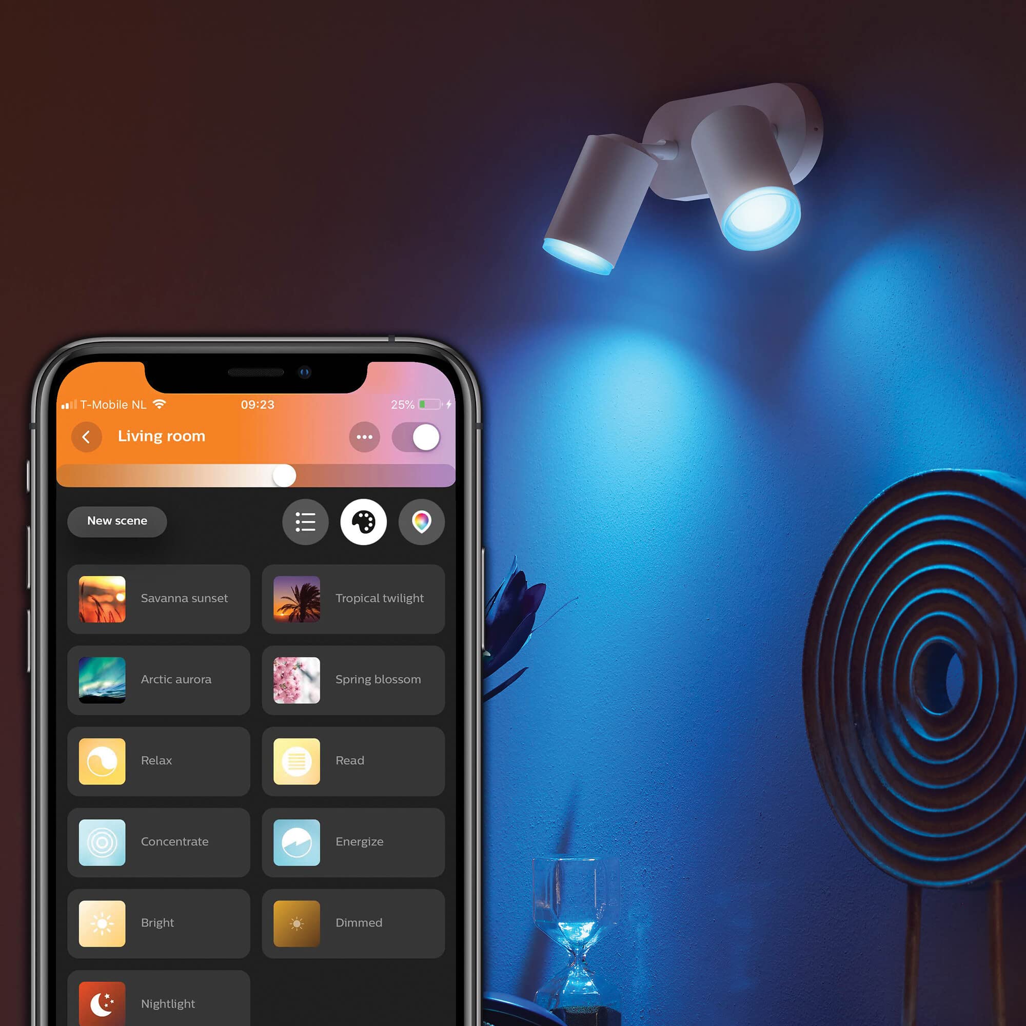 philips-hue-white-color-ambiance-fugato-spot-led-2x5-7w-blanc-bluetooth-compatib image 7