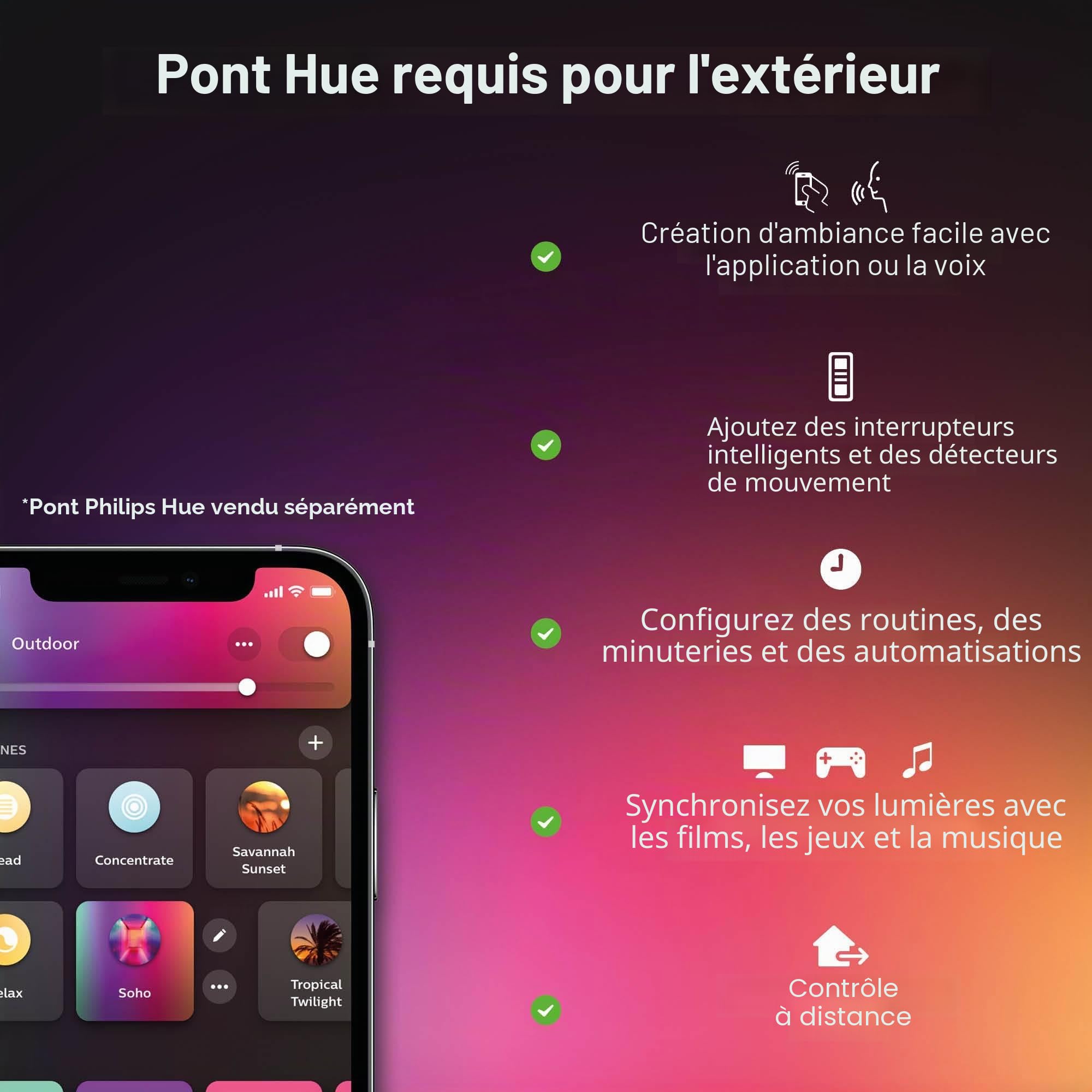 philips-hue-econic-applique-murale-d-ext-rieur-basse-noire-lanterne-connect-e-wh image 2