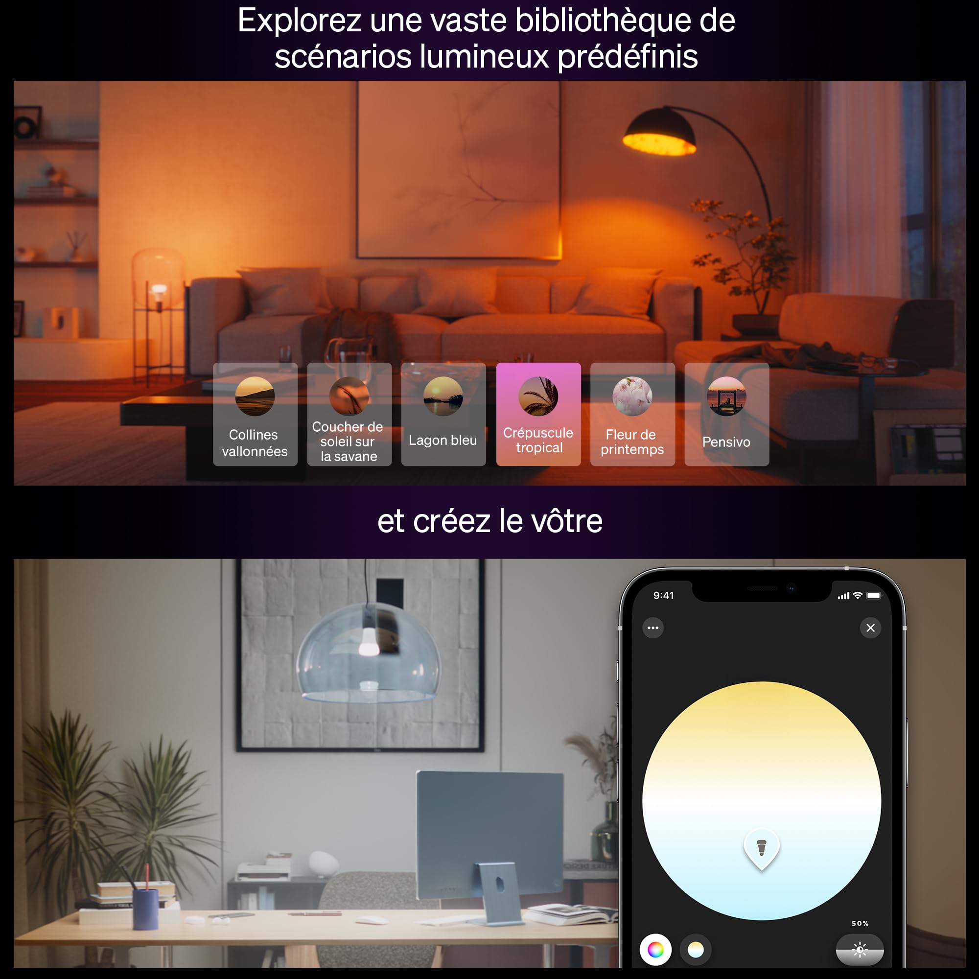 philips-hue-white-and-color-ambiance-kit-de-d-marrage-hue-bridge-2-ampoules-e27- image 8