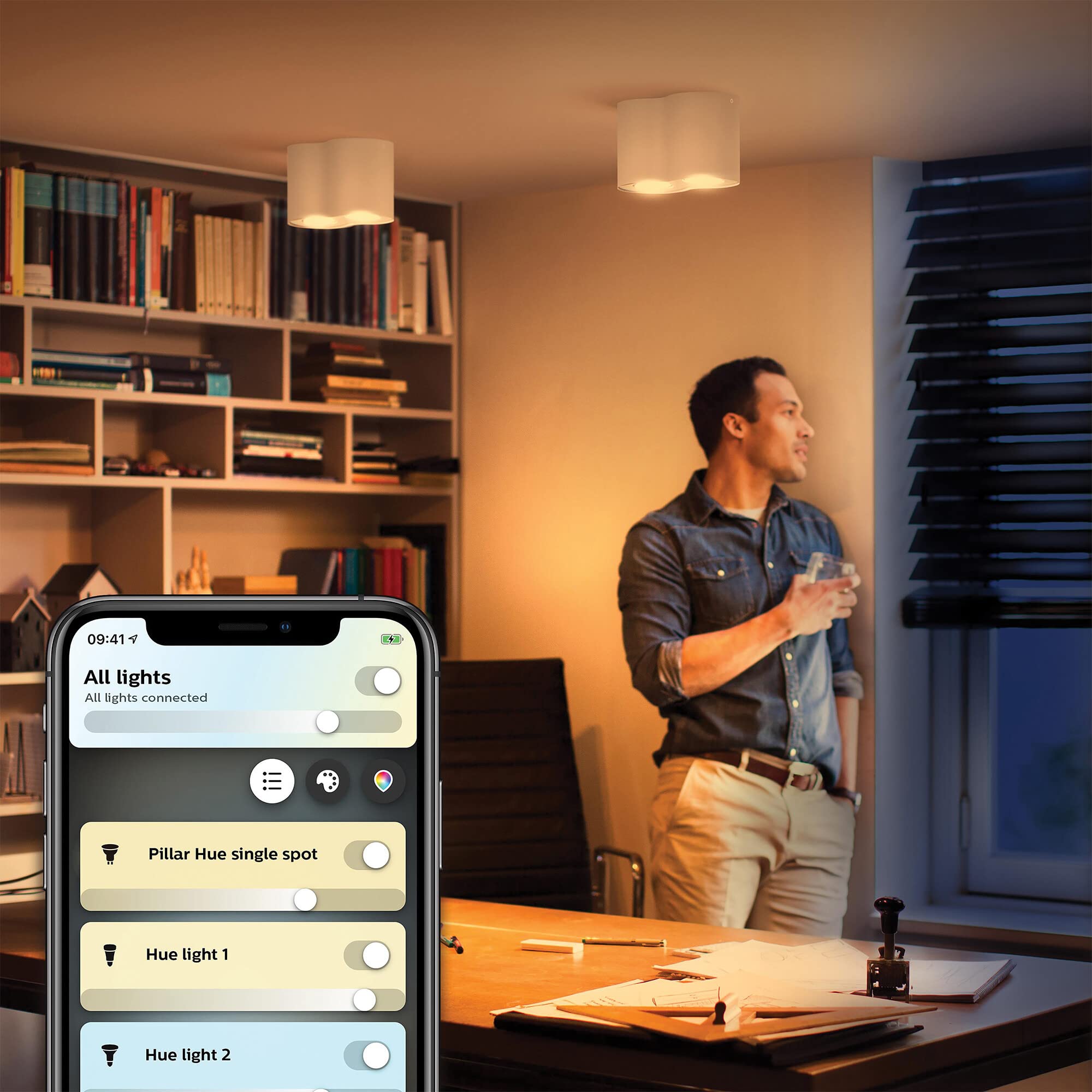 philips-hue-white-ambiance-pillar-spot-double-2x5-5w-bluetooth-avec-t-l-commande image 7