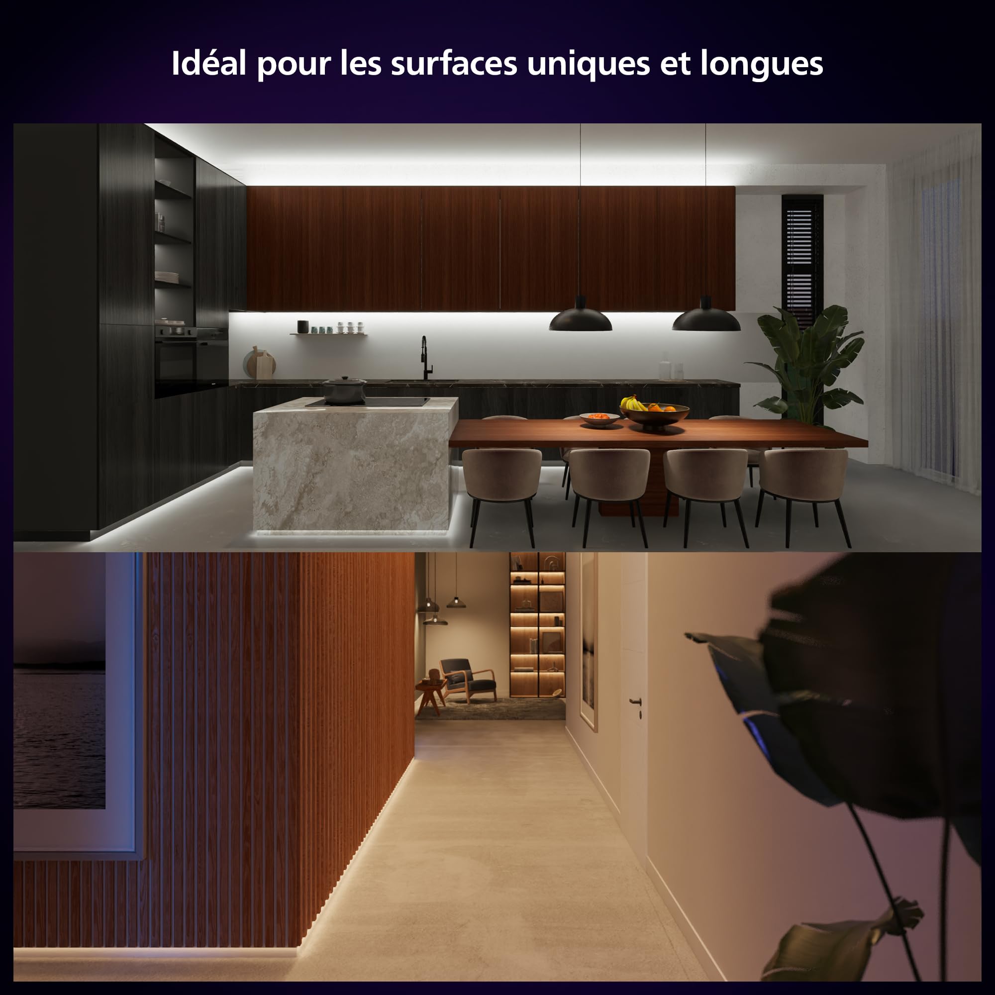philips-hue-white-and-color-ambiance-lightstrip-solo-3-m-ruban-led-rgbww-int-rie image 5