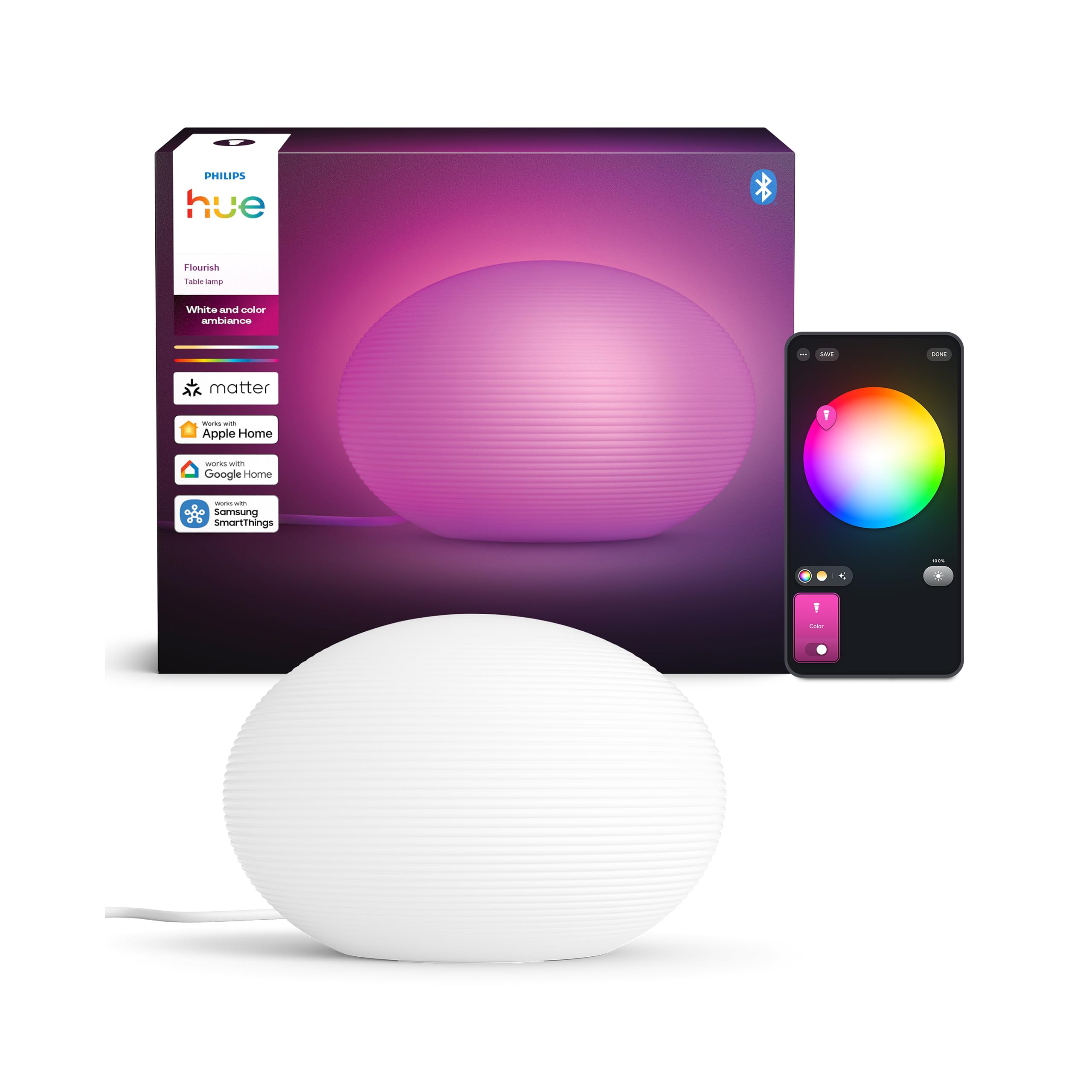 philips-hue-flourish-lampe-poser-led-blanche-et-couleur-1100-lm-lampe-d-ambiance image 1
