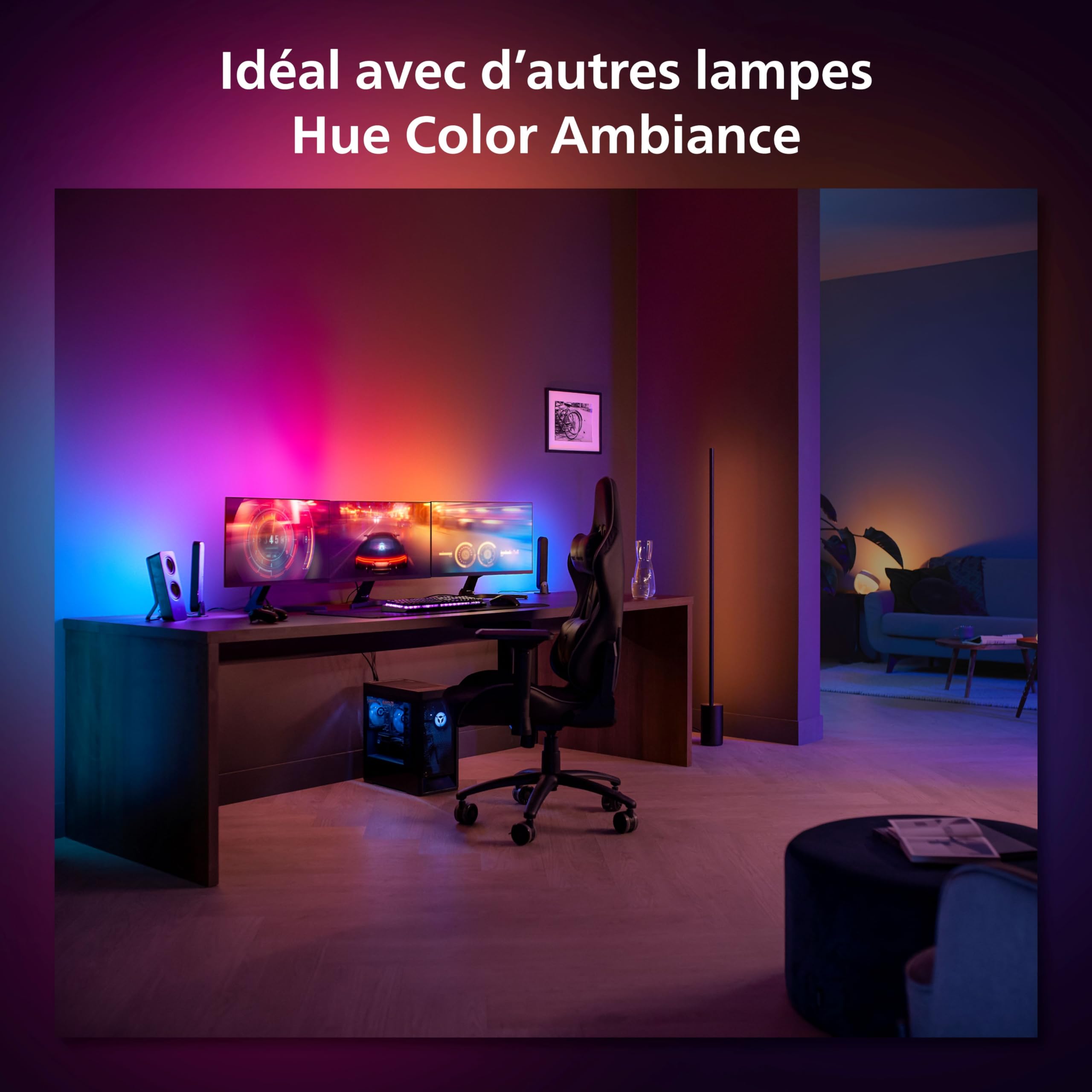philips-hue-play-gradient-lightstrip-pour-configuration-triple-cran-24-27-pouces image 8