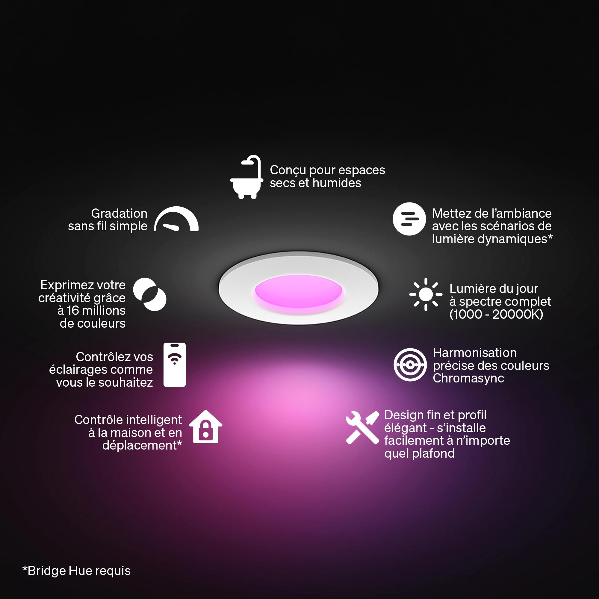 philips-hue-spot-encastrable-fin-plafonnier-led-intelligent-encastr-90-mm-1000-l image 2