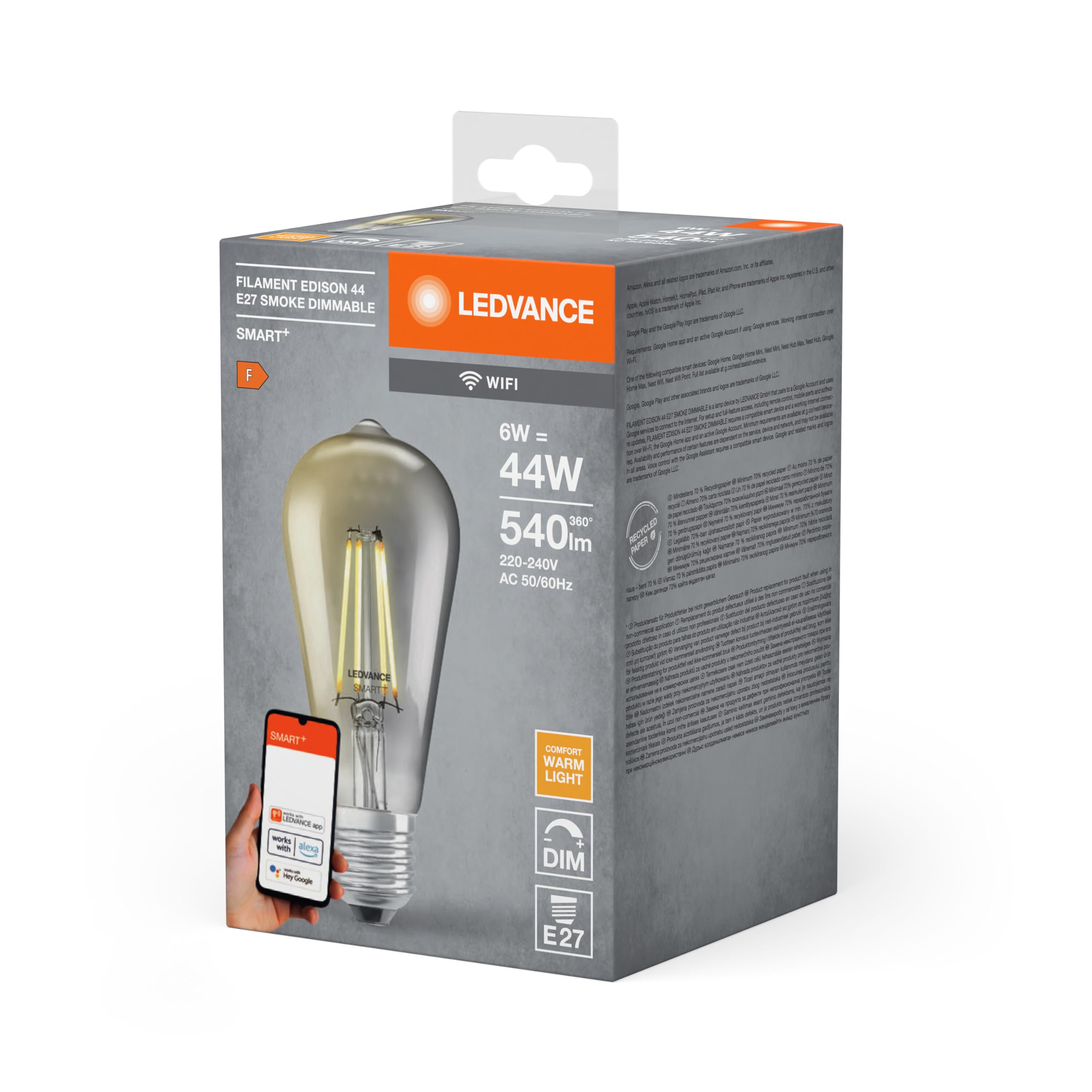 ledvance-smart-wifi-ampoule-led-filament-edison-e27-gradable-blanc-chaud-2500k-v image 3
