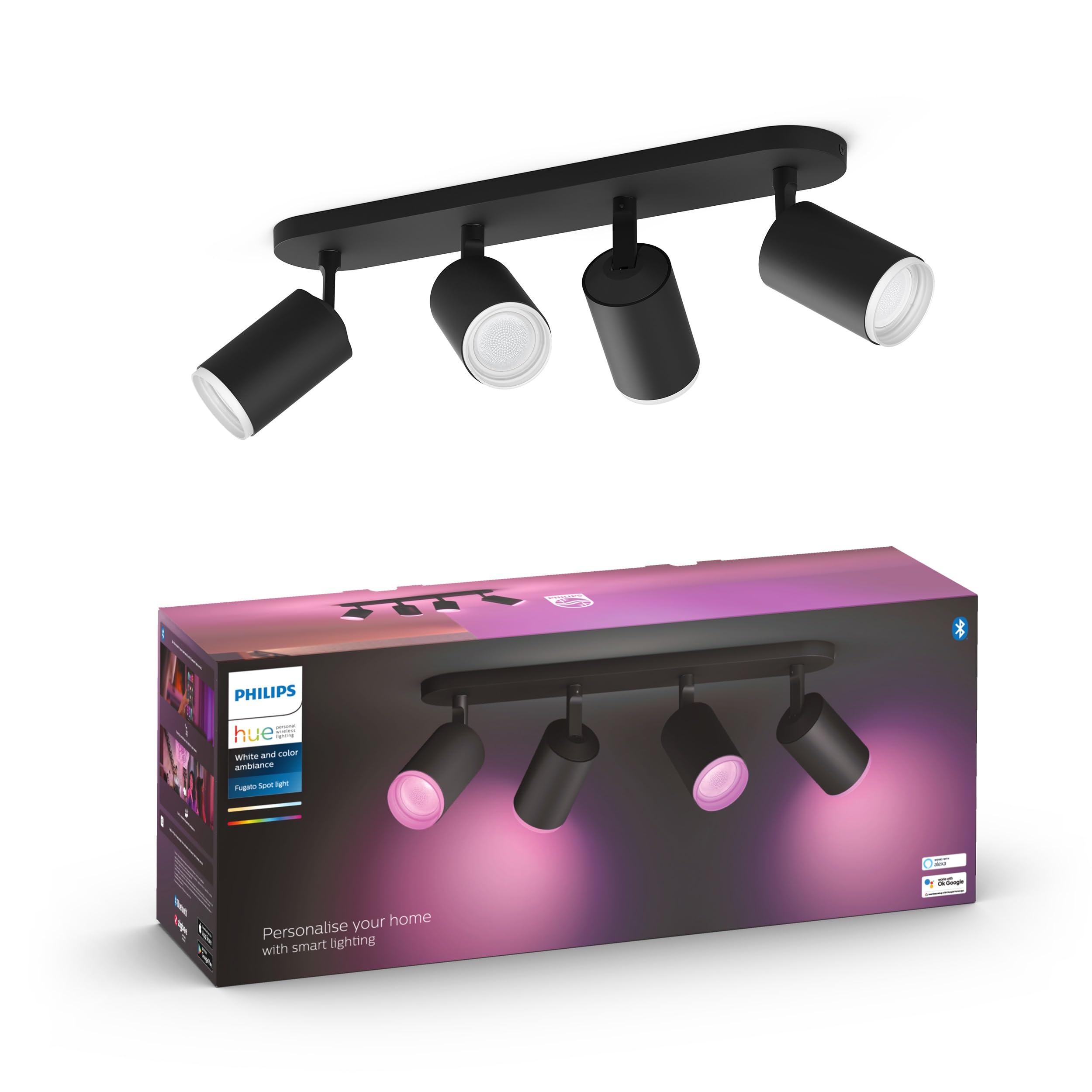 philips-hue-fugato-spot-double-plafonnier-white-color-ambiance-noir-2x350-lm-dim image 8