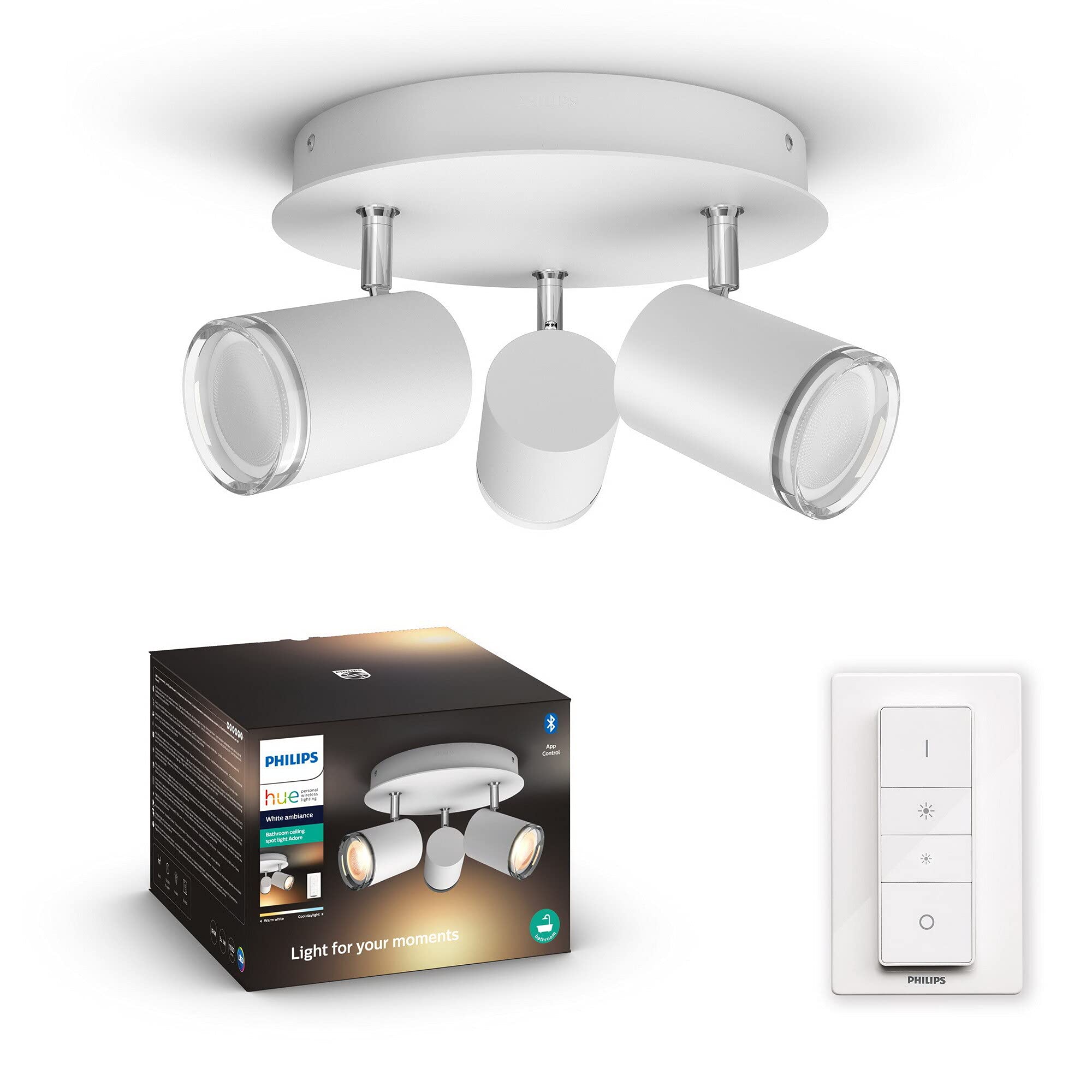 philips-hue-white-ambiance-adore-spot-plafonnier-spirale-salle-de-bain-3x5-5w-bl image 4