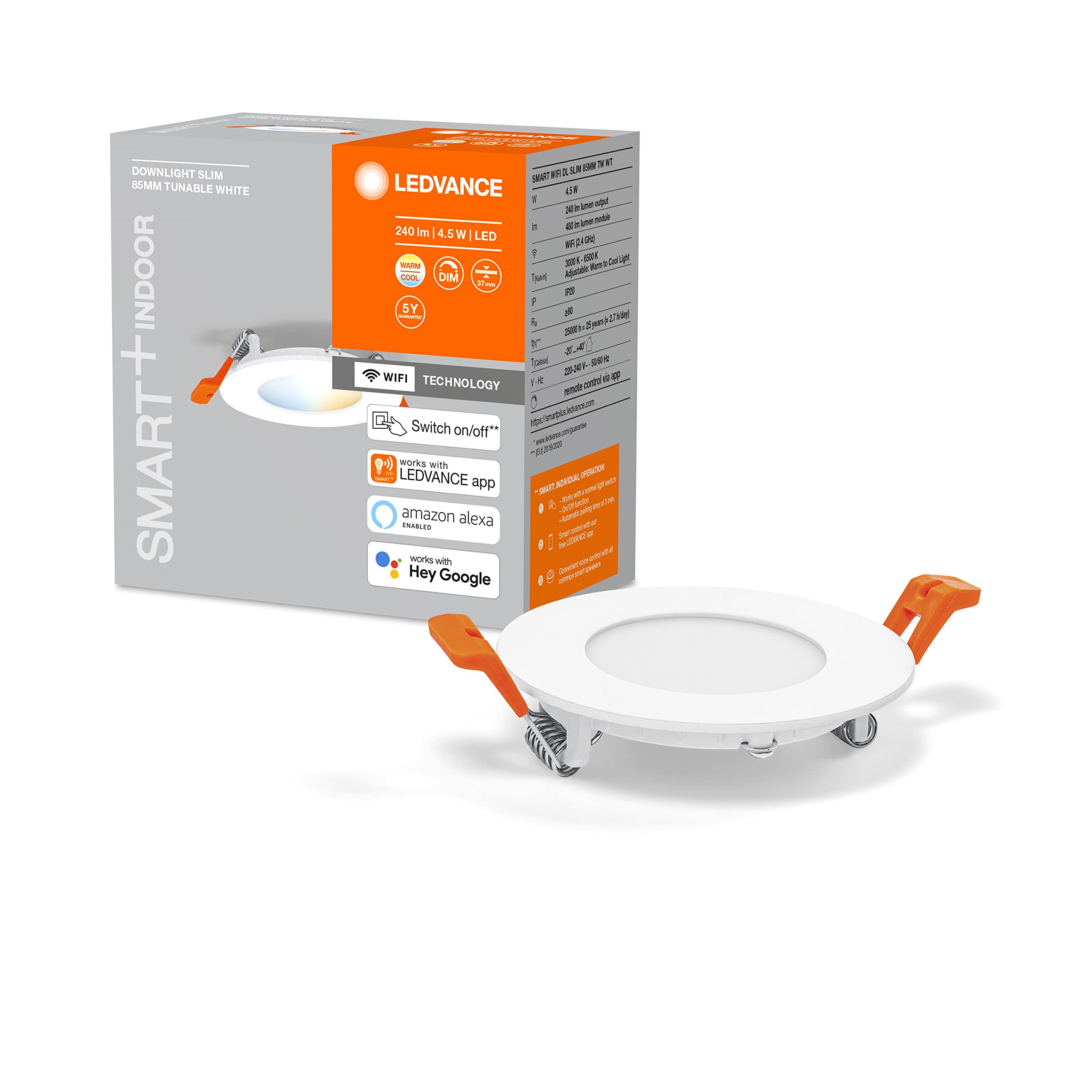 ledvance-smart-wifi-spot-integrated-slim-spot-encastr-rond-8-5-cm-gradable-blanc image 6