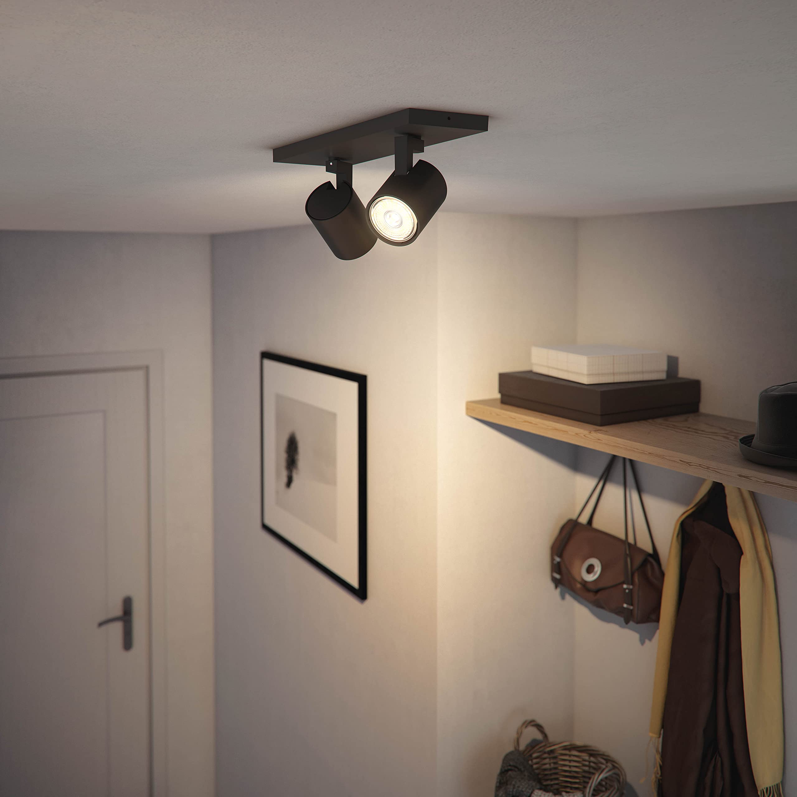 philips-hue-runner-spot-en-saillie-noir-2-points-lumineux-gu10-hue-white-avec-va image 3