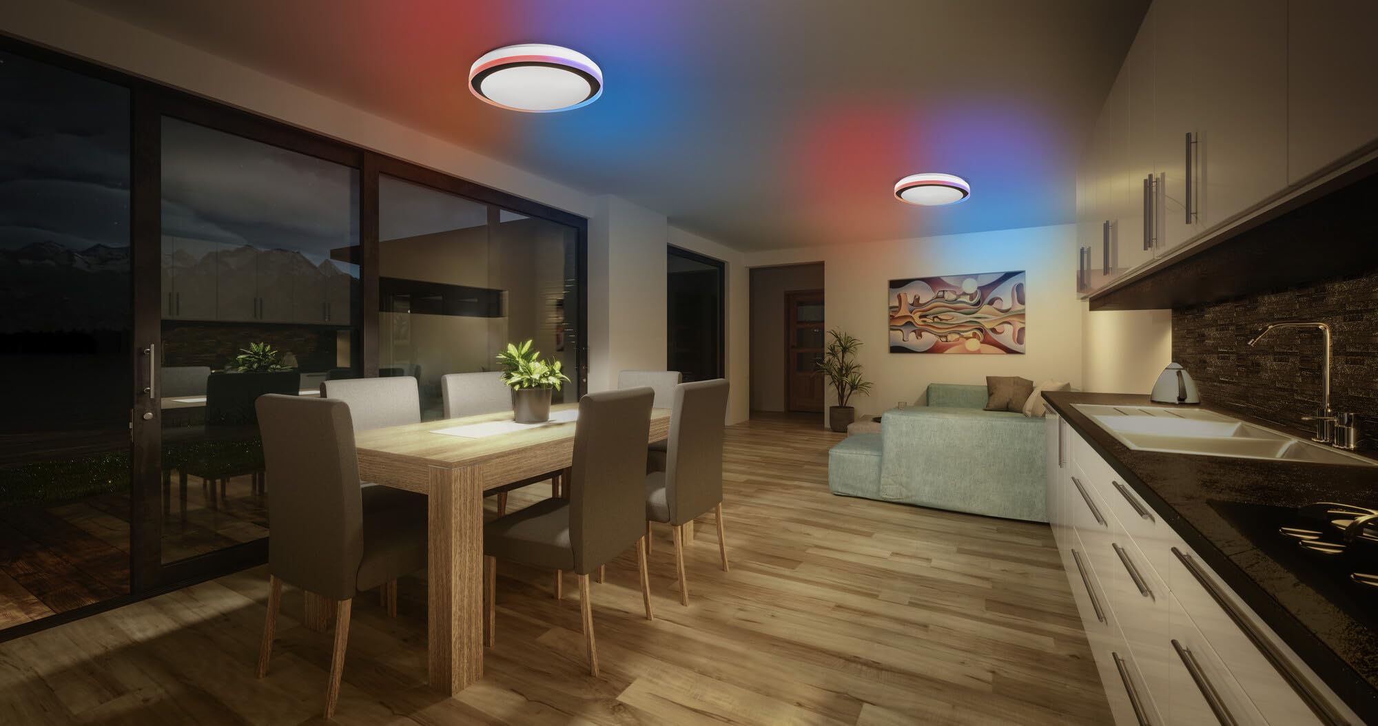 ledvance-smart-wifi-plafonnier-led-32-w-3400-lm-blanc-r-glable-2700-6500k-et-rgb image 5
