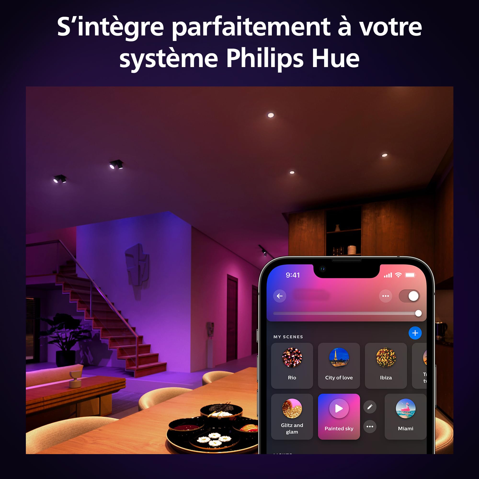 philips-hue-white-and-color-ambiance-ampoule-led-connect-e-gu10-pack-de-3-400-lu image 3