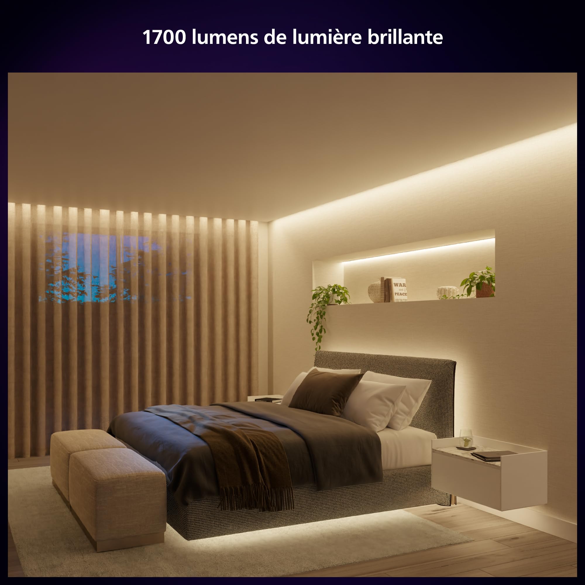 philips-hue-white-and-color-ambiance-lightstrip-solo-3-m-ruban-led-rgbww-int-rie image 3