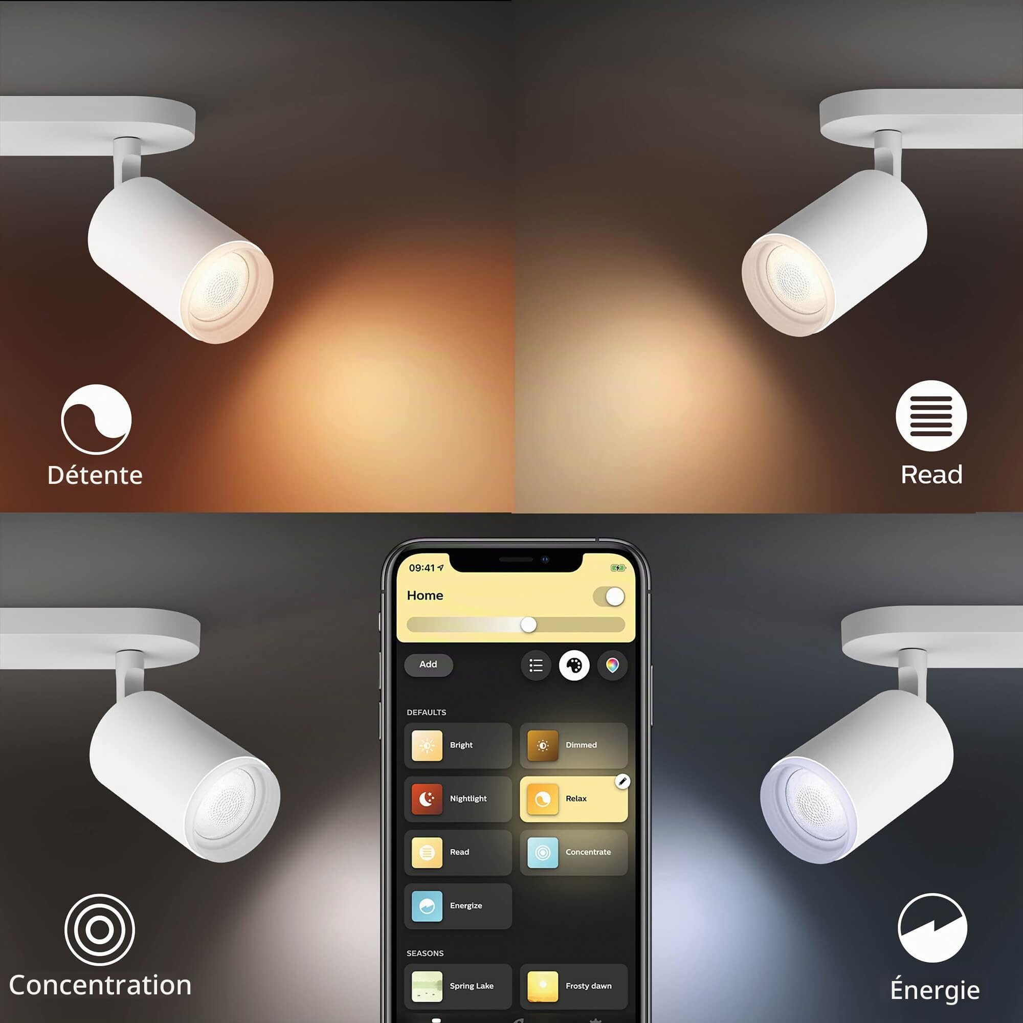 philips-hue-white-color-ambiance-fugato-spot-led-2x5-7w-blanc-bluetooth-compatib image 5