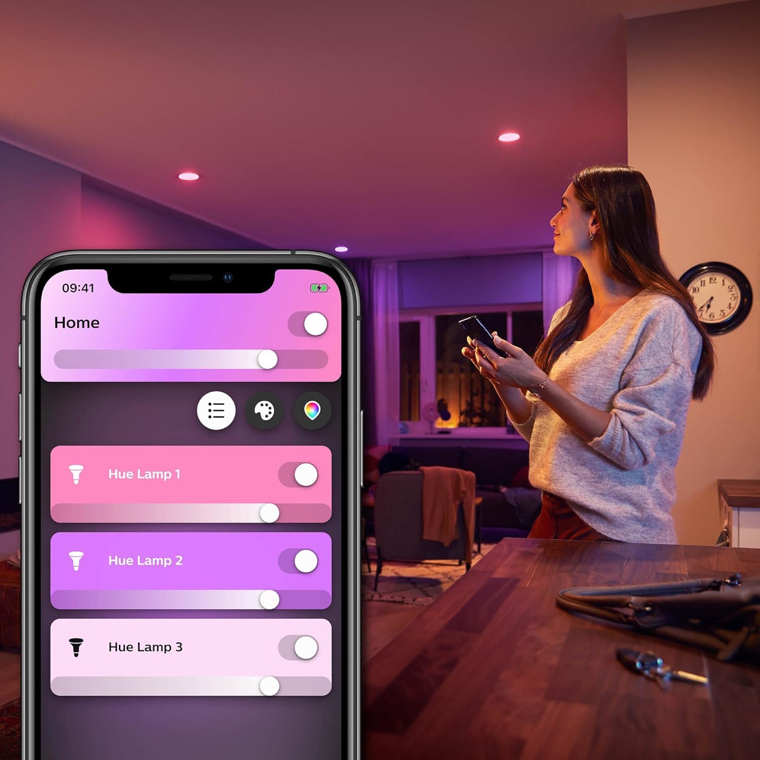 philips-hue-white-and-color-ambiance-centura-downlight-rond-encastr-led-intellig image 4