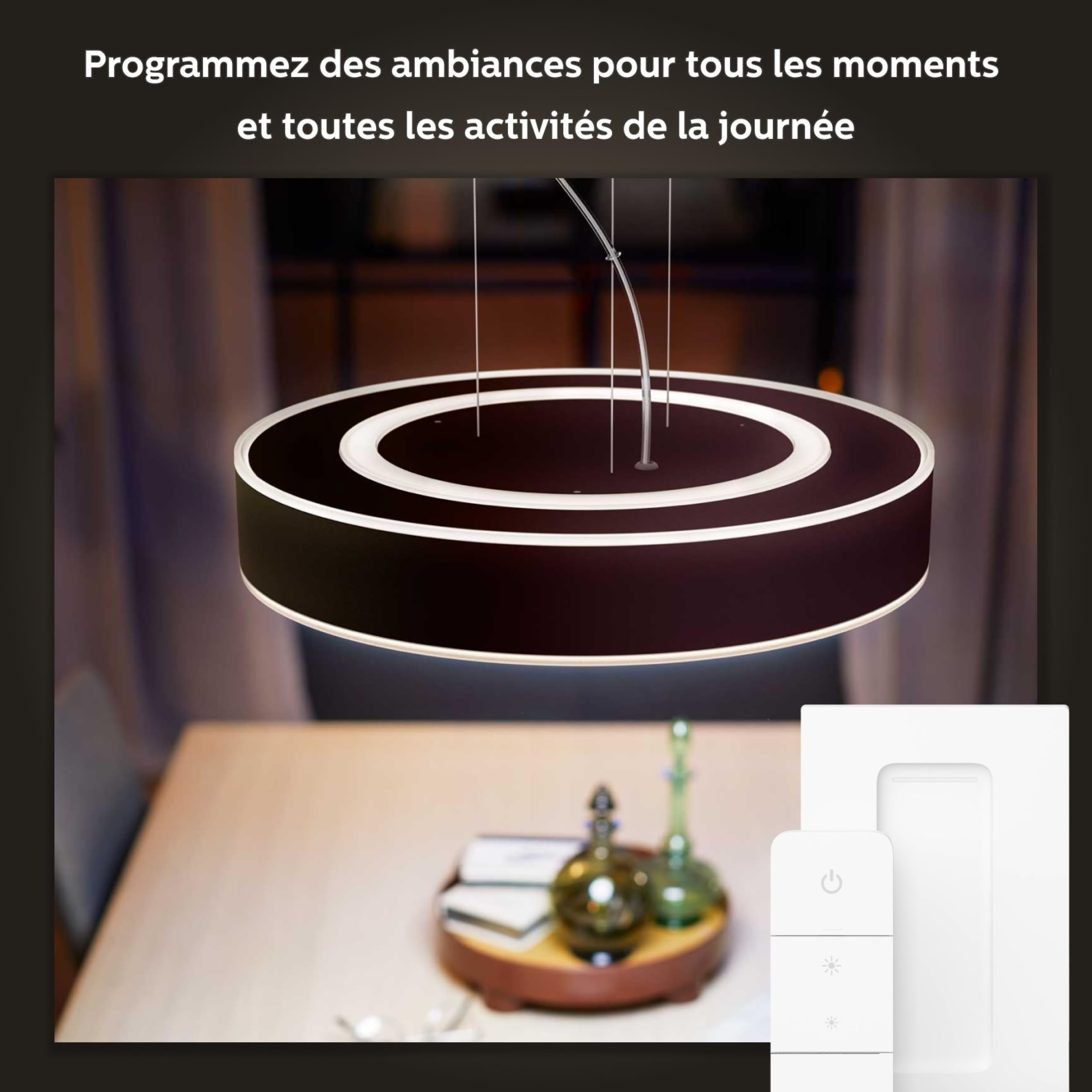 philips-hue-white-ambiance-suspension-enrave-noire-compatible-bluetooth-blanc-tu image 7