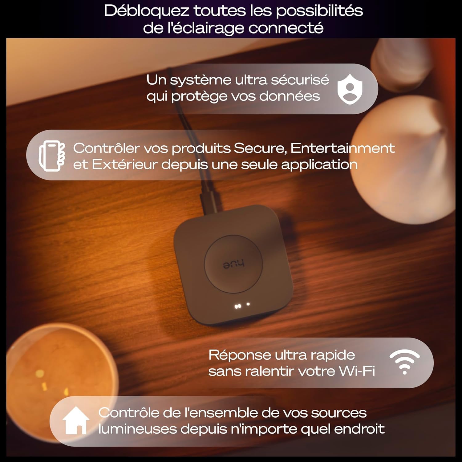 philips-hue-bridge-pro-hub-connect-sans-fil-motionaware-150-clairages-et-50-acce image 2