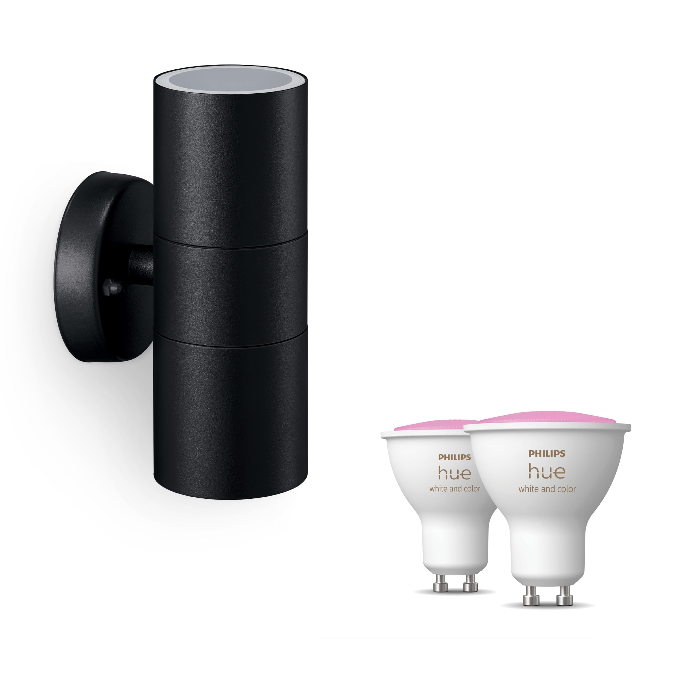 philips-hue-kylis-applique-murale-d-ext-rieur-haut-et-bas-noir-gu10-hue-white-an image 1