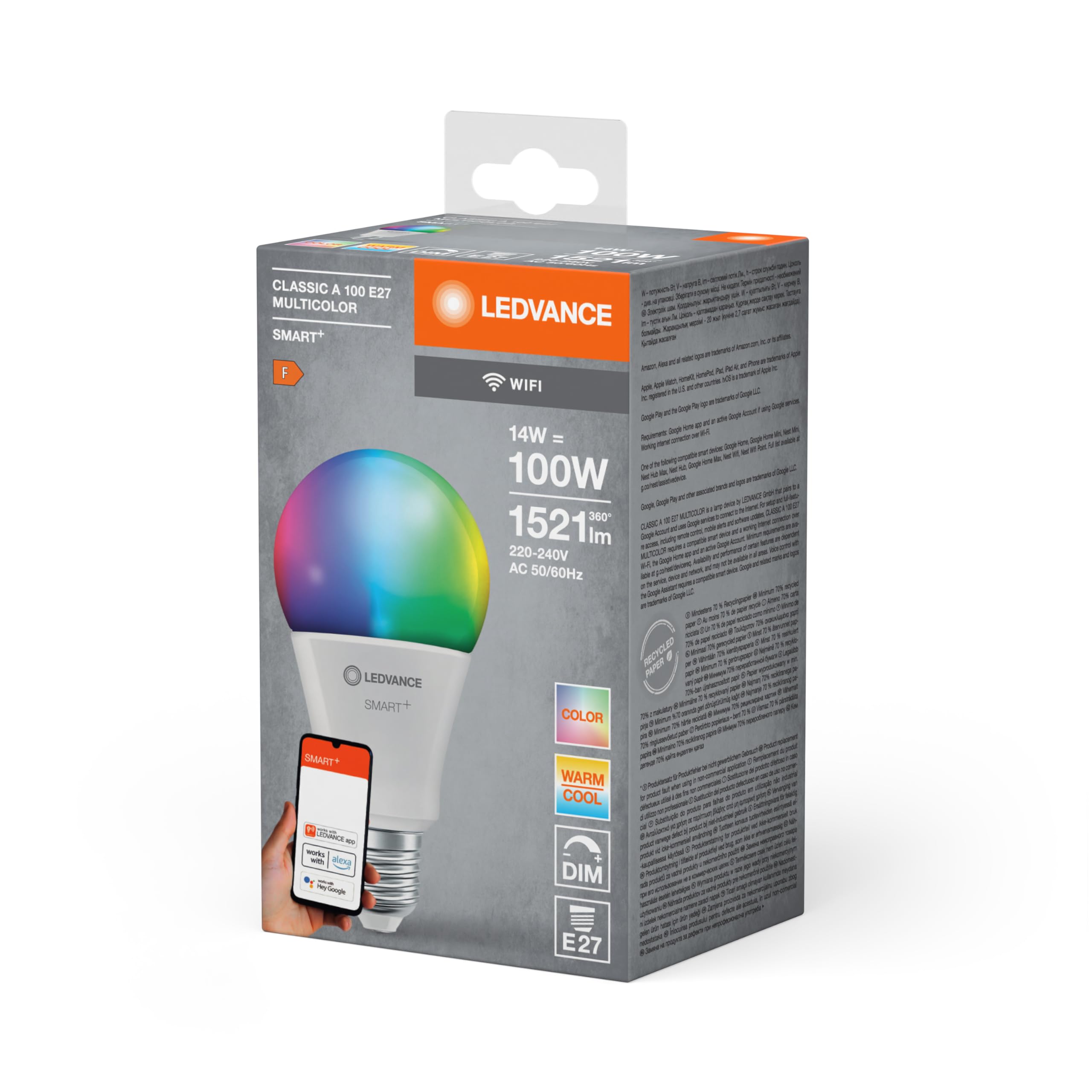 ledvance-smart-wifi-ampoule-led-e27-14-w-1521-lm-lot-de-4-ampoules-intelligentes image 5
