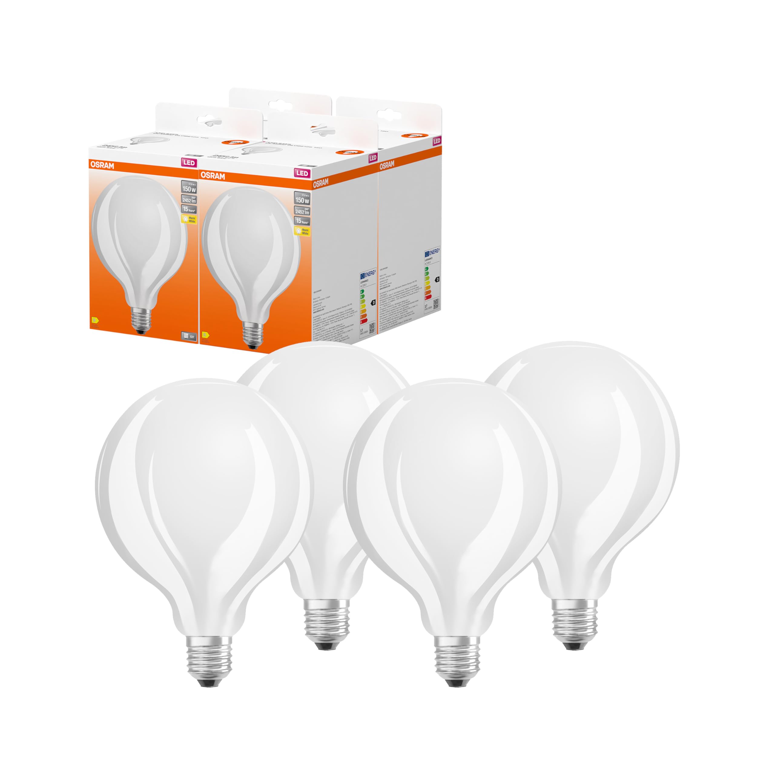 osram-ledvance-led-star-globe125-pack-de-4-ampoules-led-filament-mat-globe-125-m image 1