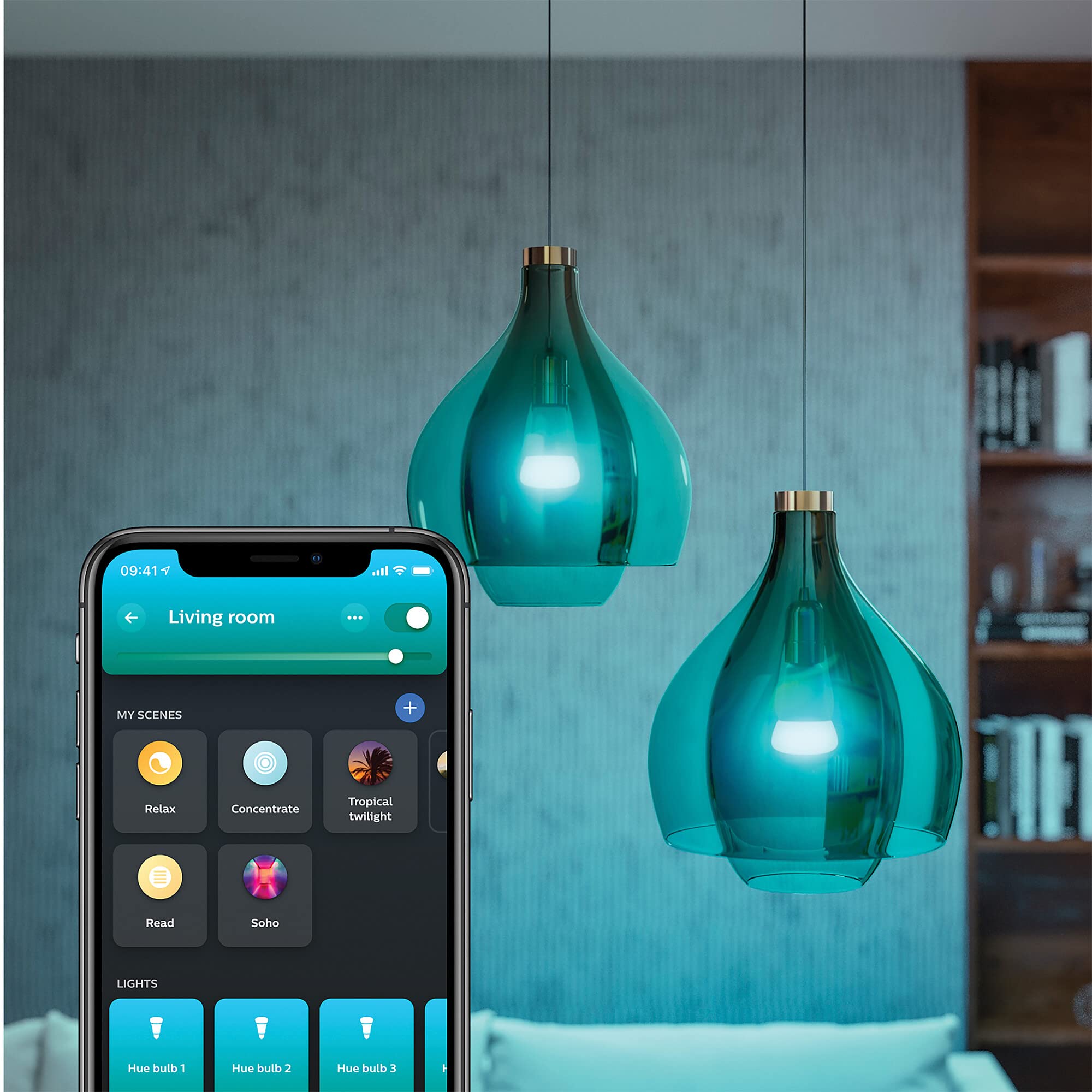 philips-hue-white-color-ambiance-starter-kit-2-x-e27-hue-bridge-dimmer-switch image 2