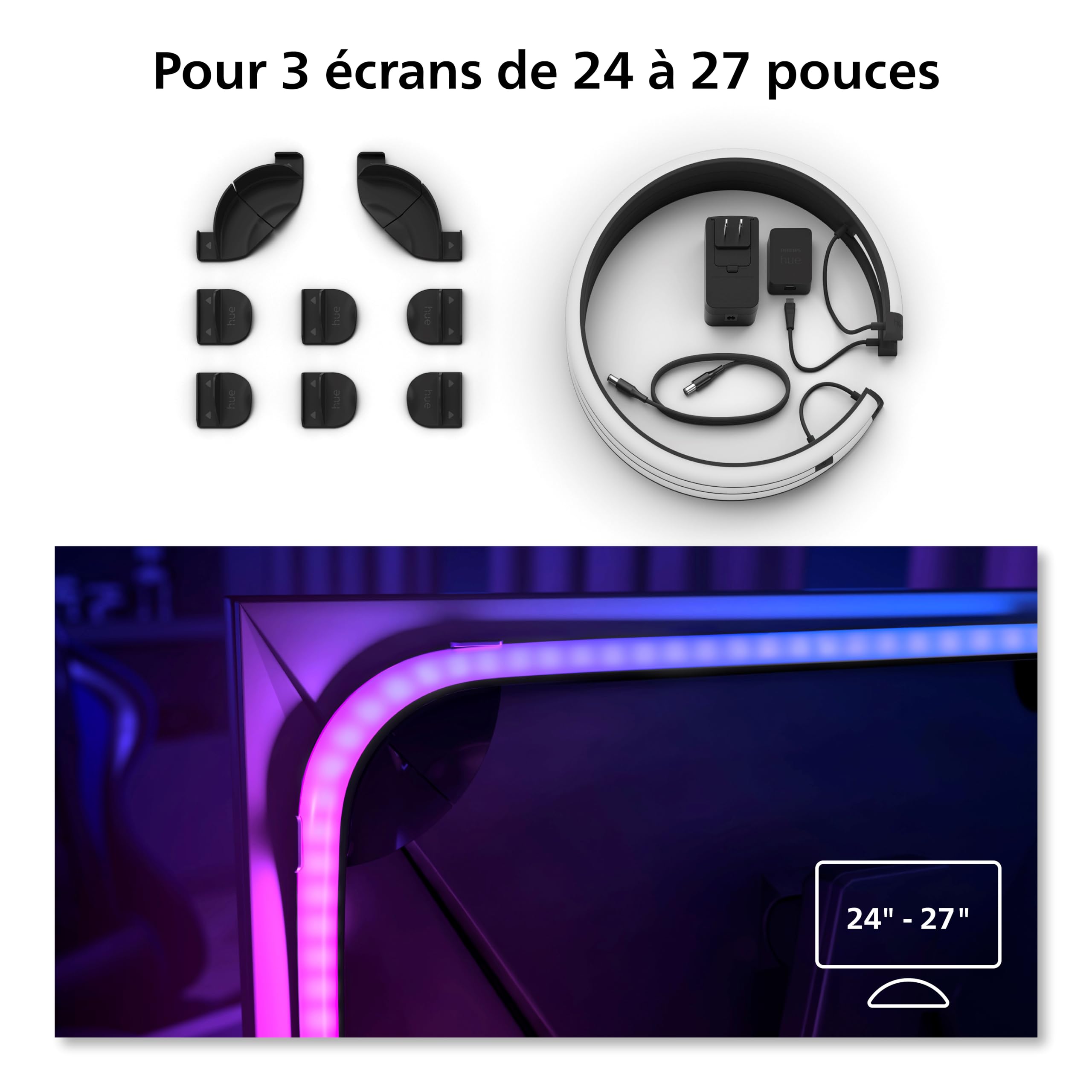 philips-hue-play-gradient-lightstrip-pour-configuration-triple-cran-24-27-pouces image 2